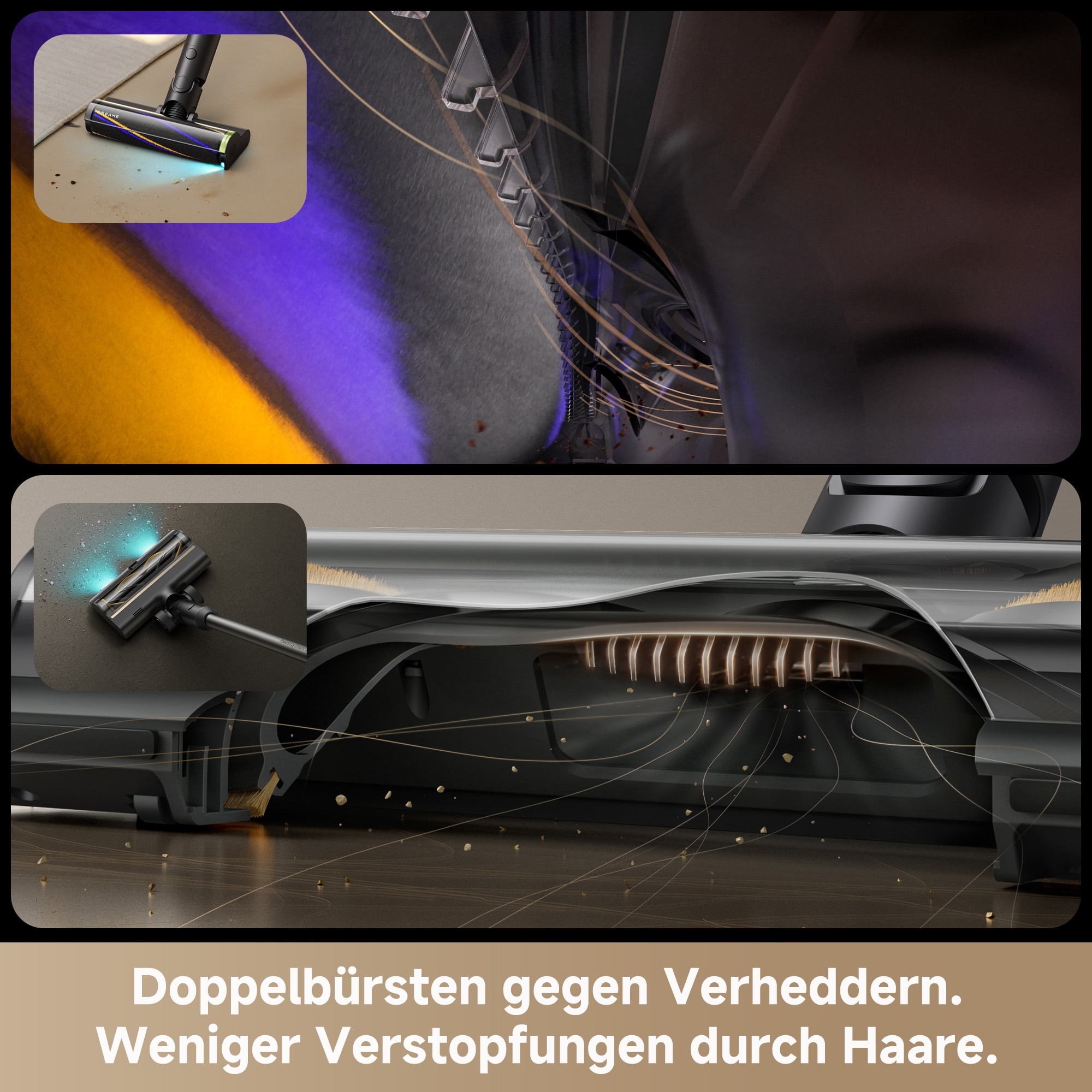 Dreame Akku-Stielstaubsauger »R20 Slim« 190 AW, beleuchtete Bürsten, HEPA-Filter