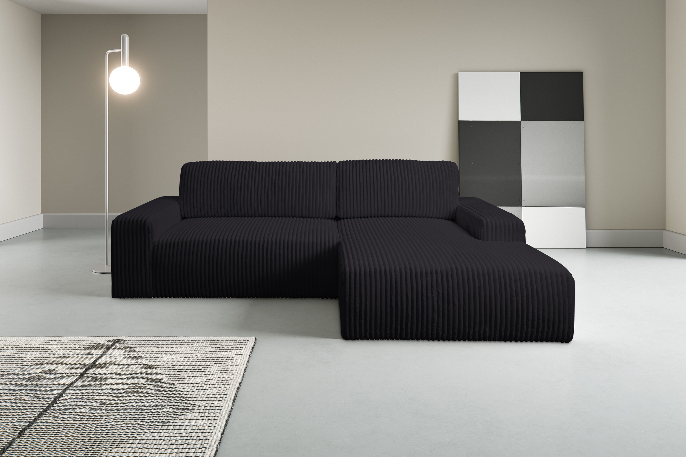 WERK2 Ecksofa "Rotterdam-L, kuschelweicher Cord oder Breitcord, L-Form, Bre günstig online kaufen