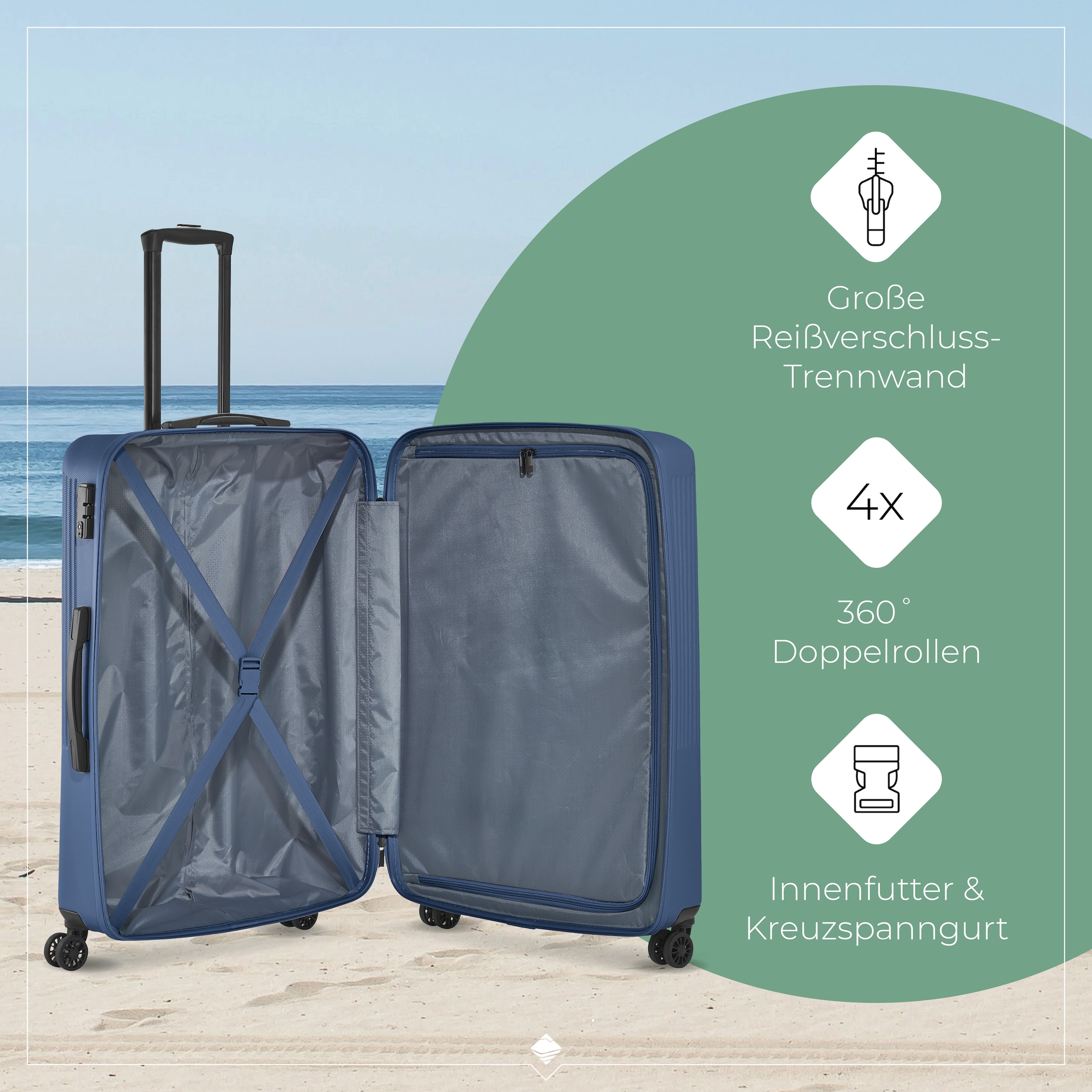 travelite Hartschalen-Trolley »BALI, in verschiedenen Größen und Farben«, 4 Rollen, Hartschallenkoffer Reisegepäck Reisekoffer TSA Schloss