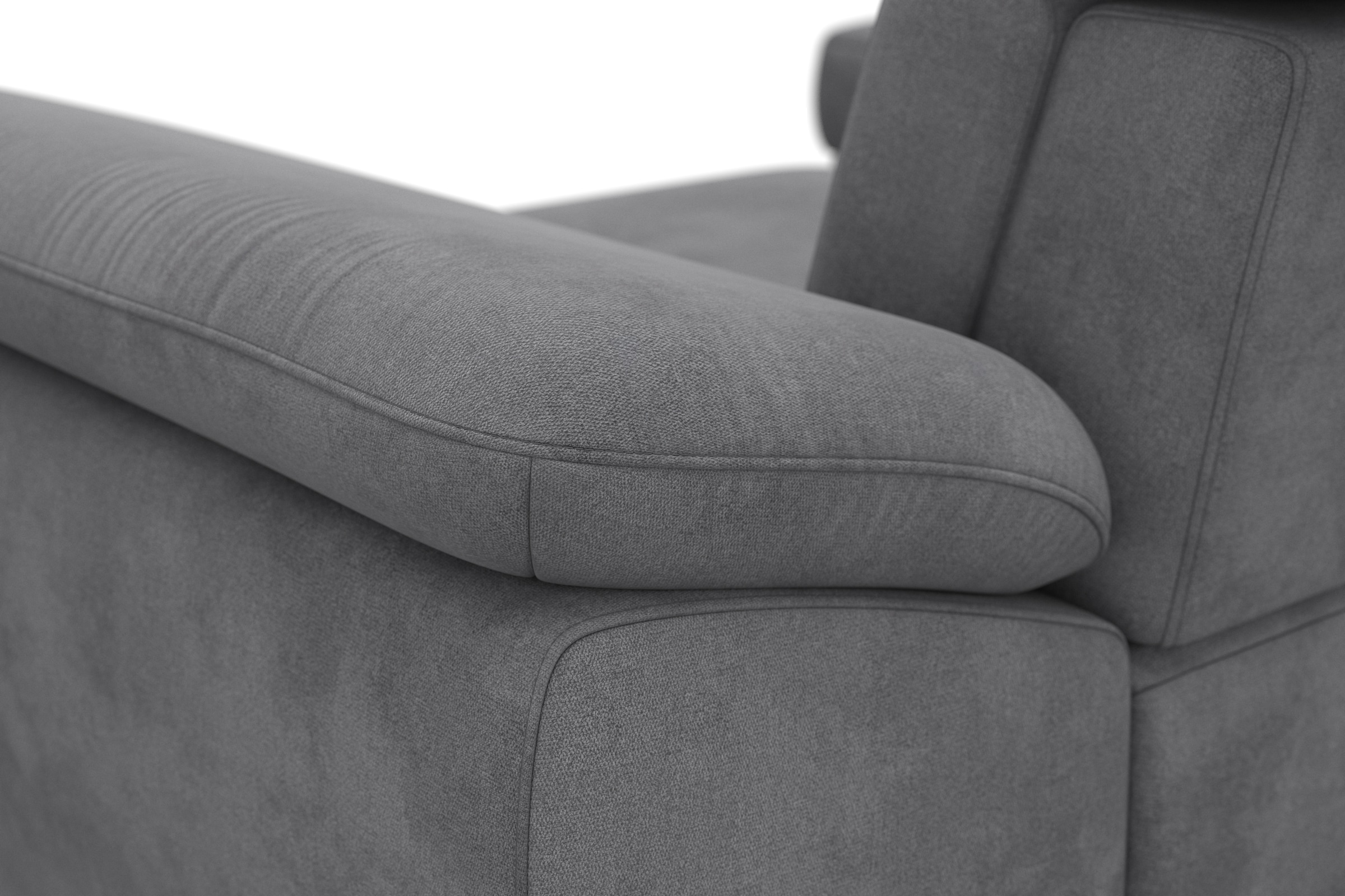 sit&more Ecksofa »Cabrio L-Form, mit Sitztiefenverstellung, Arm- und Kopfteilverstellung«, 2 Nierenkissen, Federkern, optional Bettfunktion und Stauraum