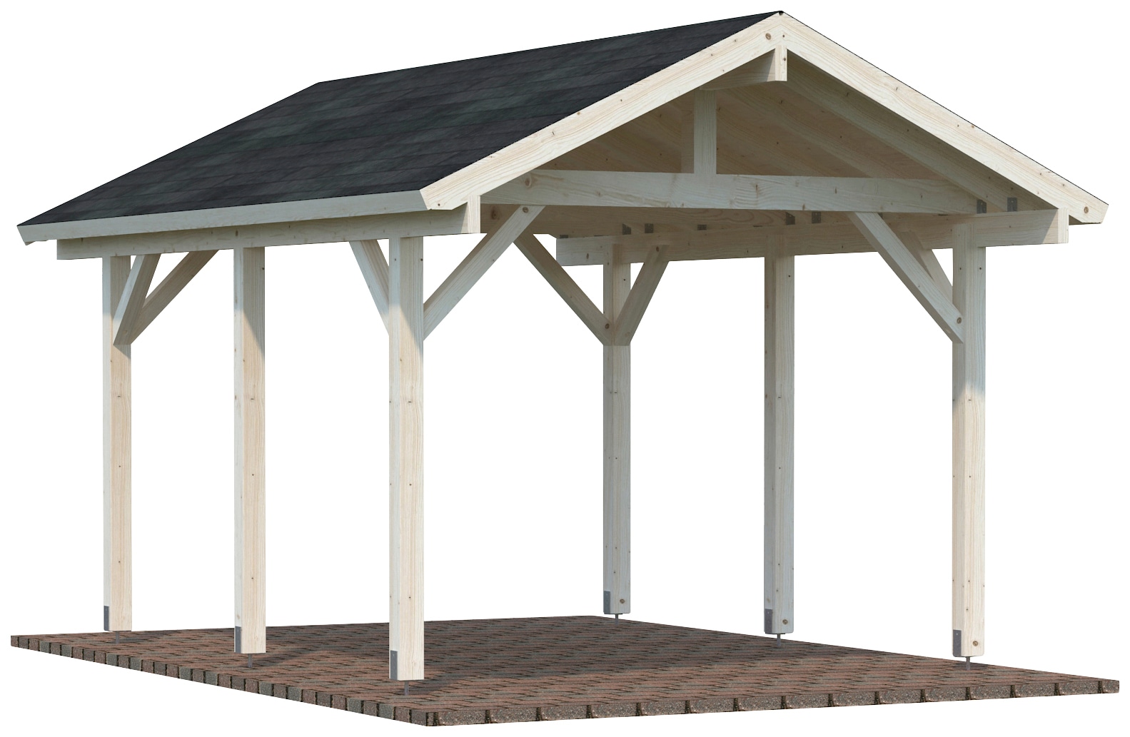 Palmako Einzelcarport "Robert" Massivholz natur