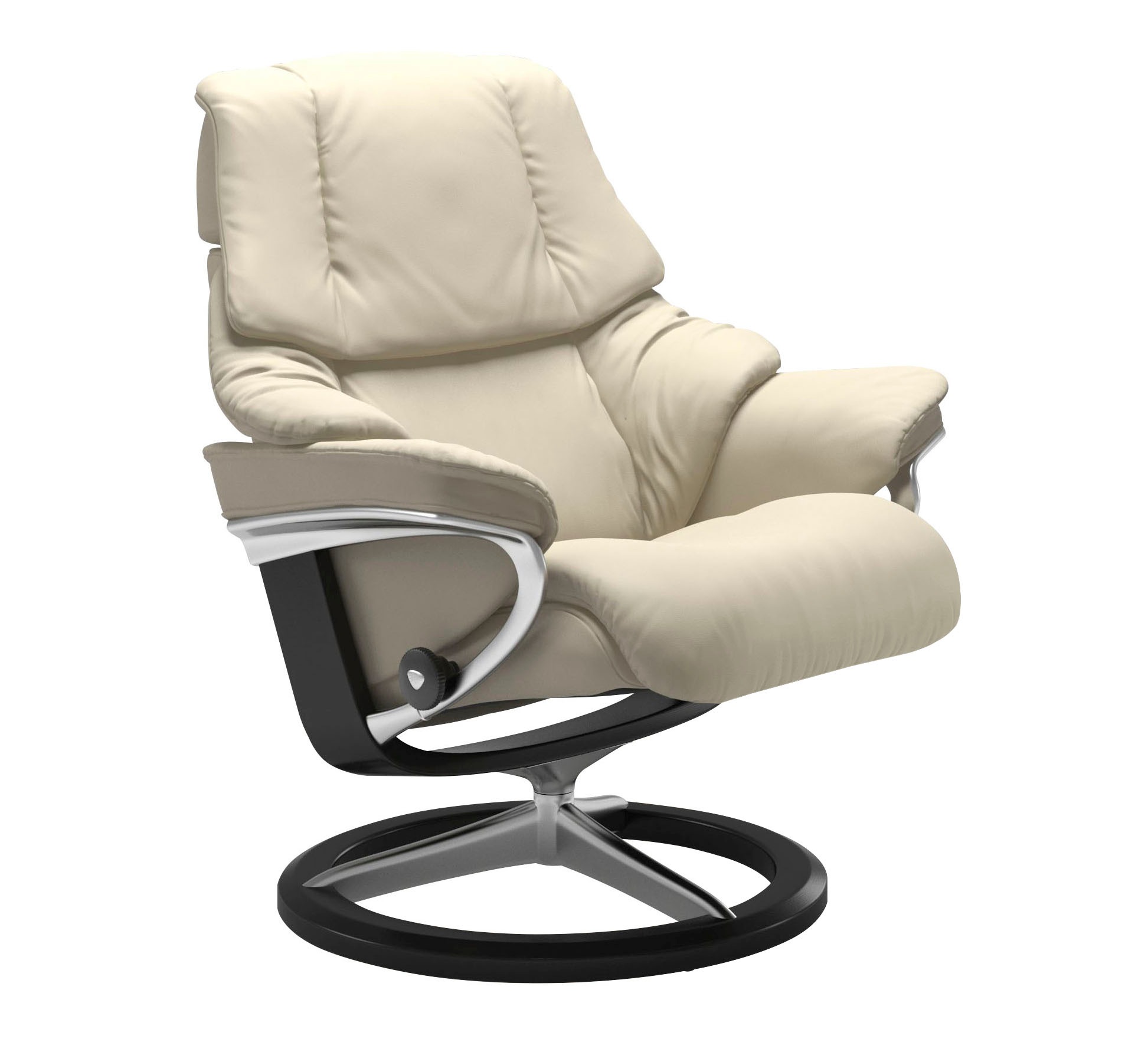 Stressless® Relaxsessel »Reno«, (Set, Relaxsessel mit Hocker), mit Hocker, mit Signature Base, Größe S, M & L, Gestell Schwarz