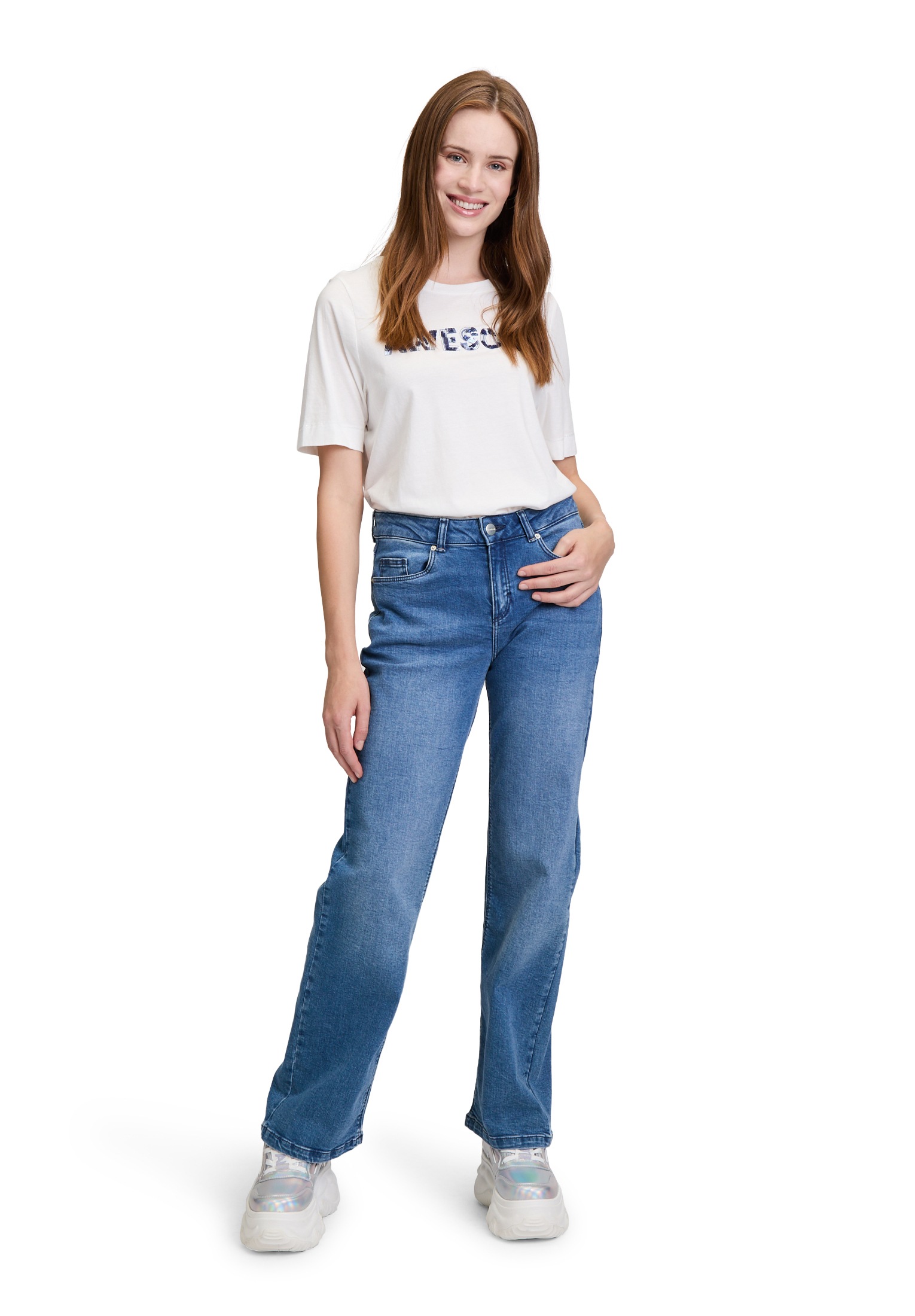 Cartoon Kurzarmshirt »Cartoon Damen Rundhals-Shirt kurzarm«, (1 tlg.), Pailletten