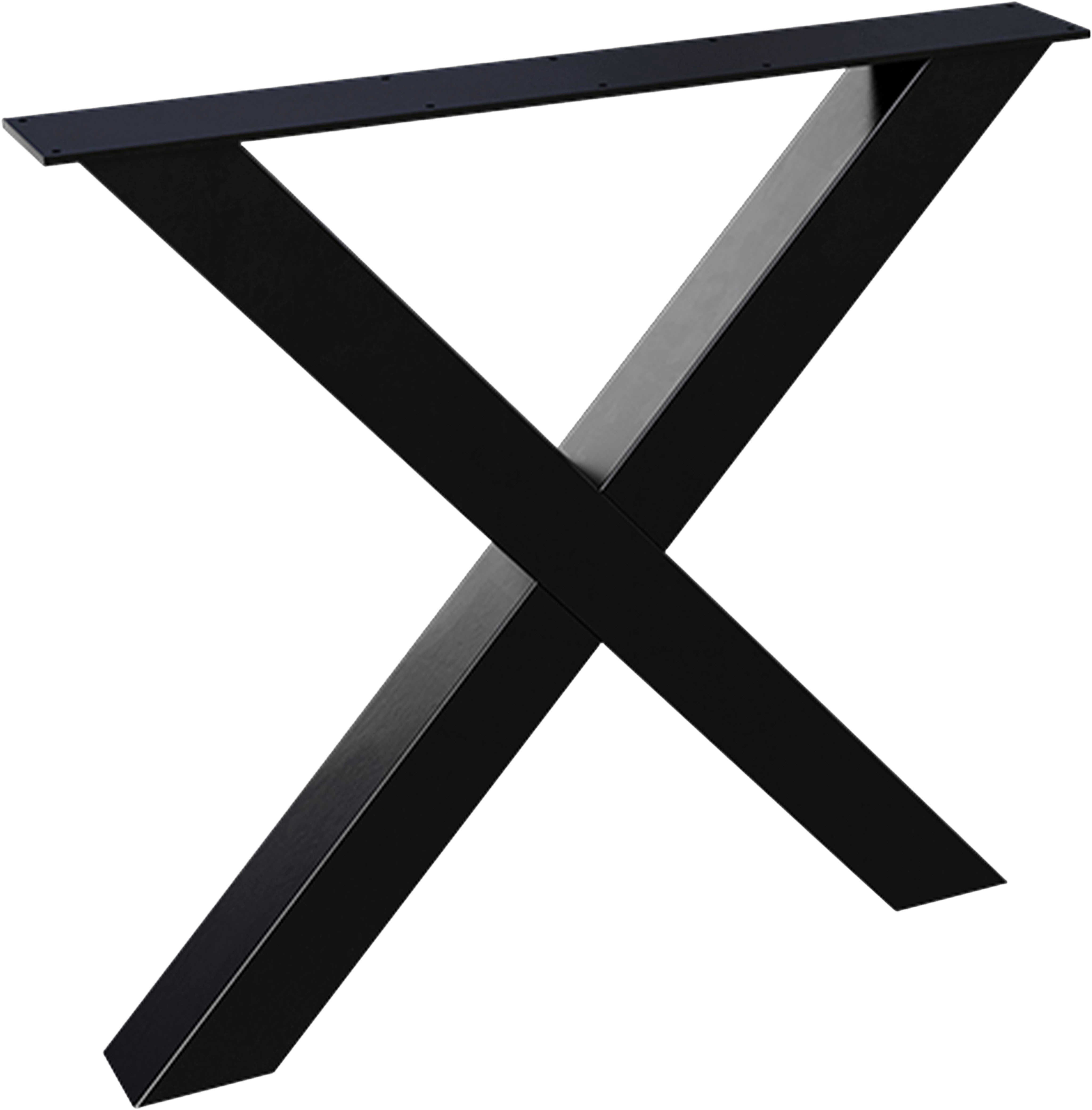 WOOOD Tischbein "Tablo Alkmaar Metall mit Pulverbeschichtung B 79 x T 10 x H 72 cm" Tragkraft 50 kg, Schweres Gestell 8x8 cm, einfach zu montieren