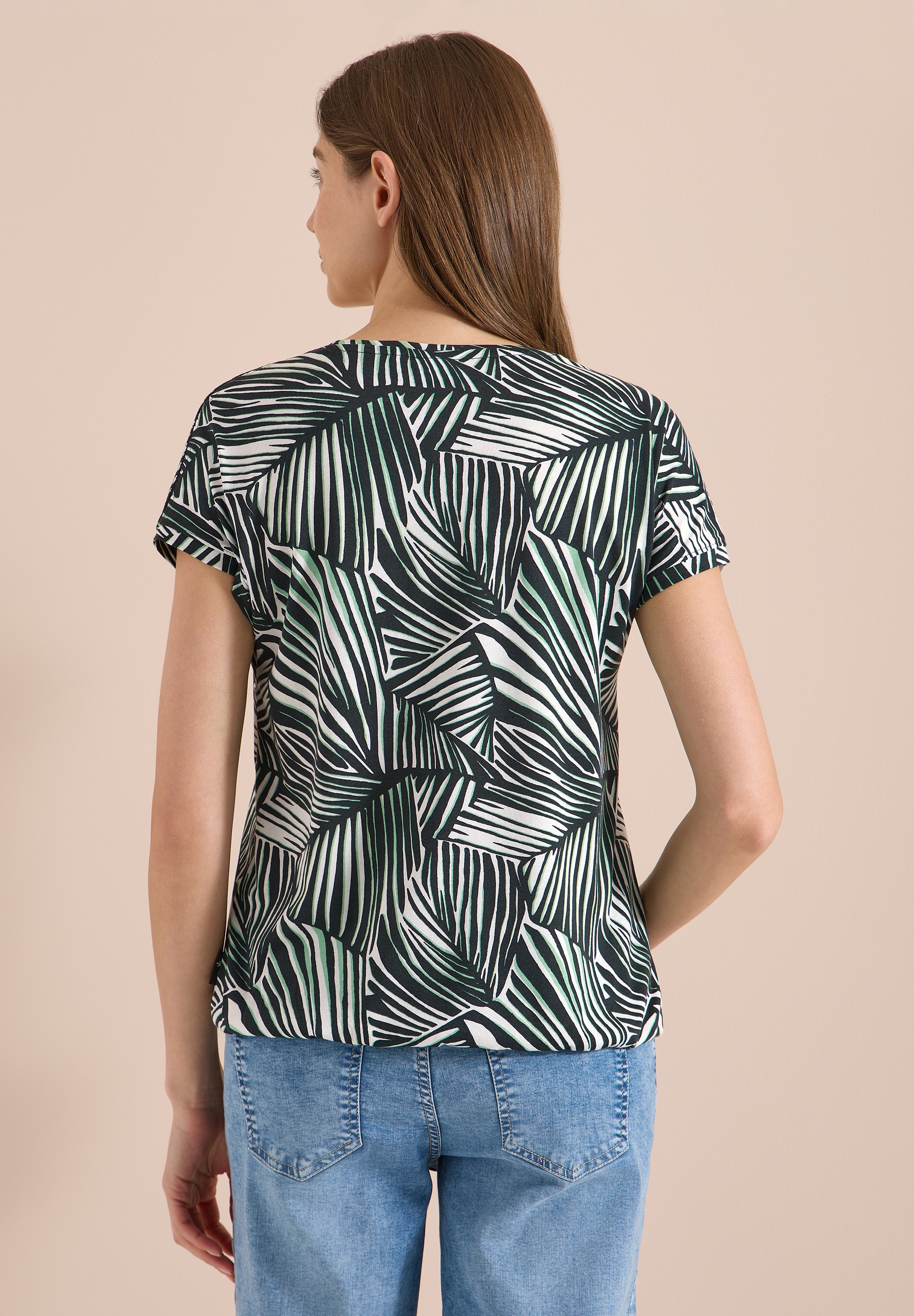 Cecil V-Shirt mit abgerundetem V-Ausschnitt