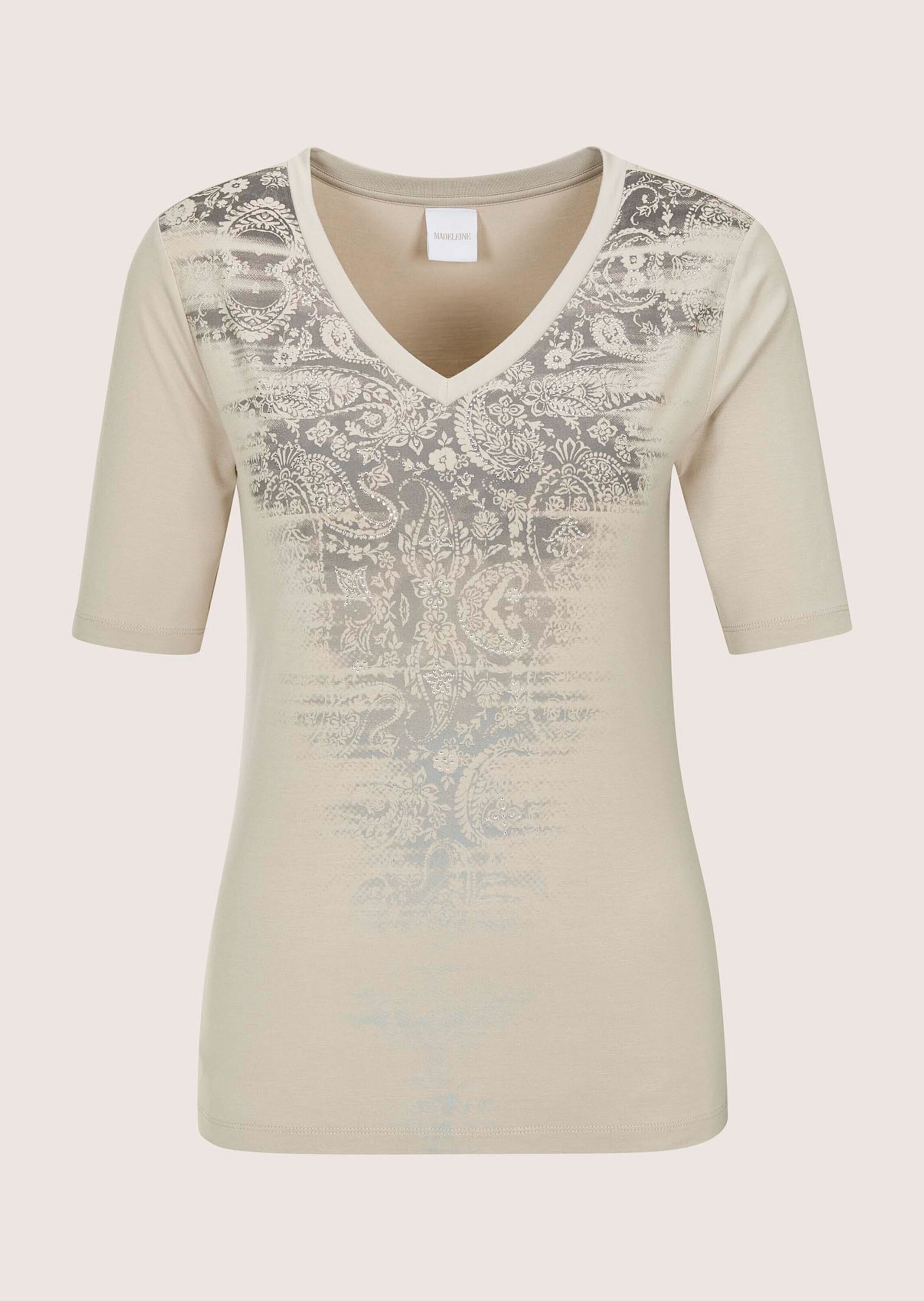 MADELEINE Kurzarmshirt "Shirt Printshirt mit Strass" Strass-Applikationen günstig online kaufen
