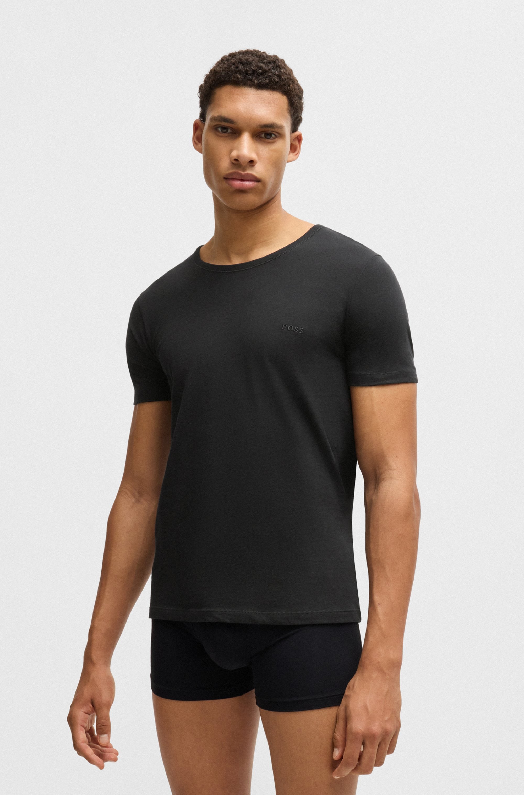 BOSS T-Shirt »Rundhals BOSS ONE x David Beckham«, (Packung, 3 tlg., 3er-Pack), mit dezentem BOSS Logo-Print