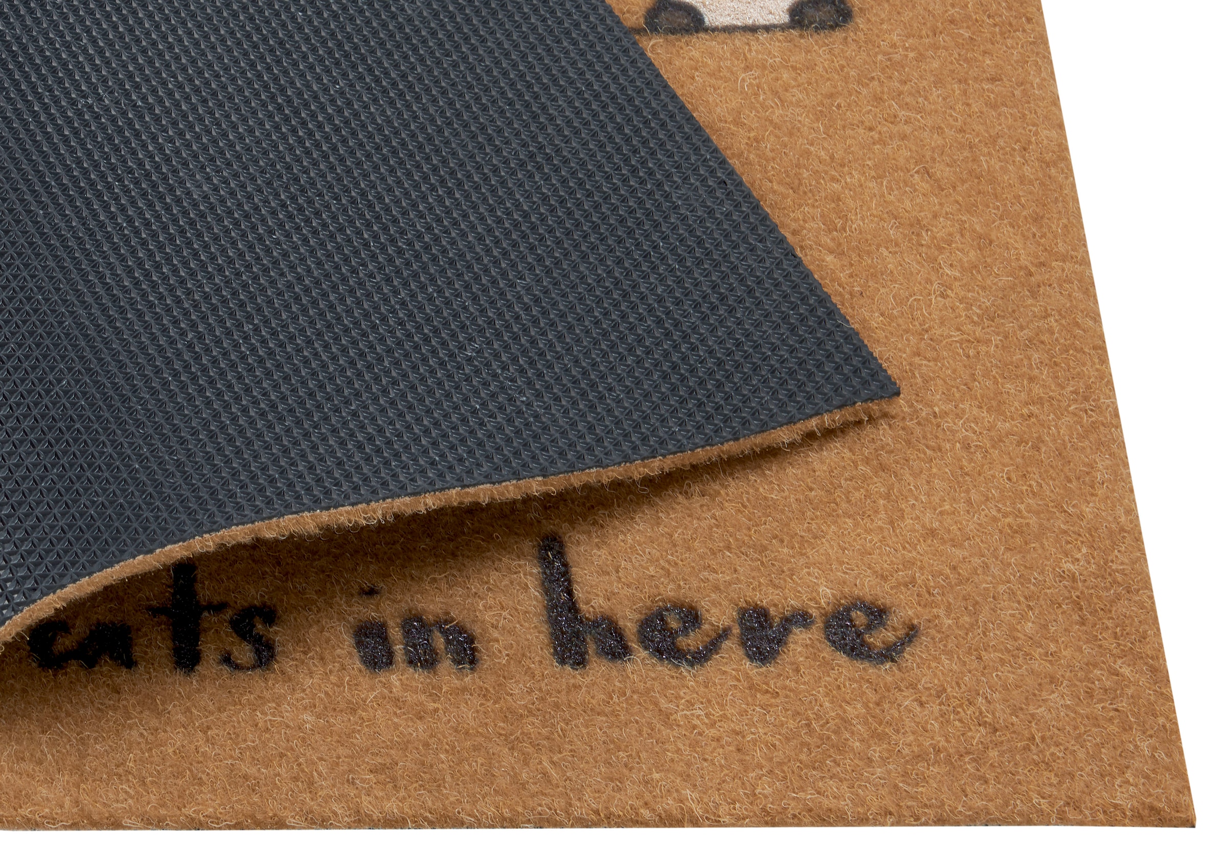 my home Fußmatte »Kokus rutschfest Kokos-Look, Schrift, rechteckig, Eingang,Türvorleger, Tier, Katzen«, robust, | mit BAUR auf Rechnung
