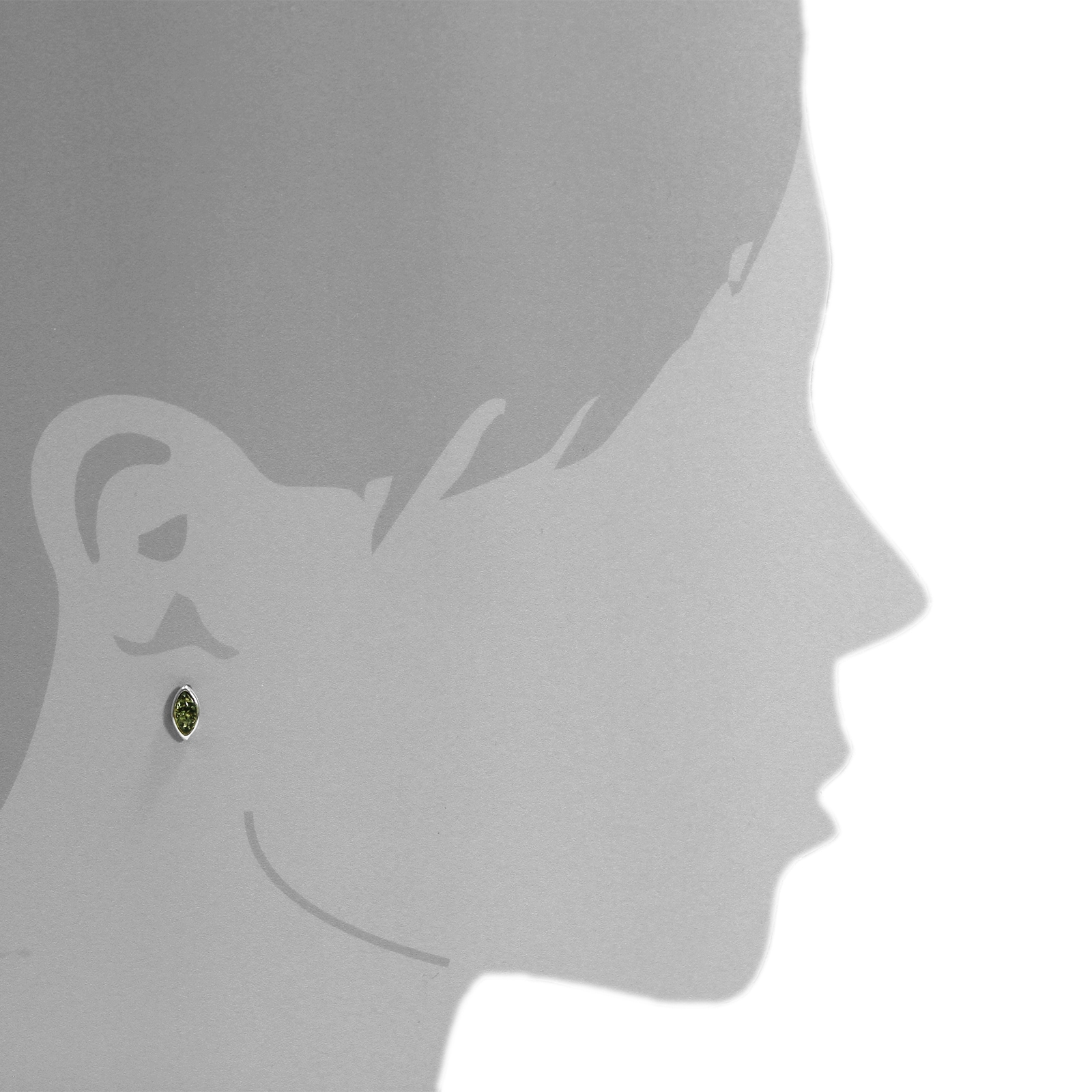OSTSEE-SCHMUCK Paar Ohrstecker »- Alwa grün - Silber 925/000 - Bernstein«