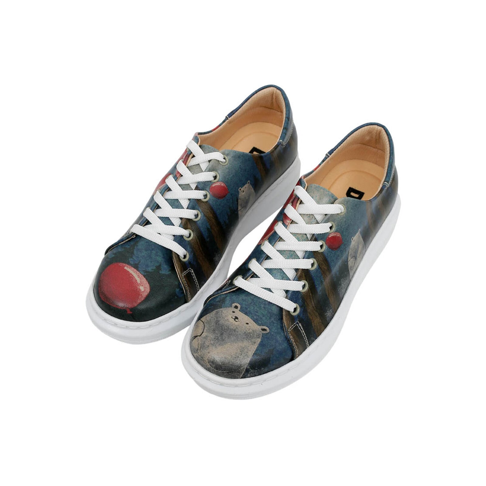 DOGO "Myra Low-Top Sneaker Bear With A Balloon Damen Sneaker" Handgefertigt