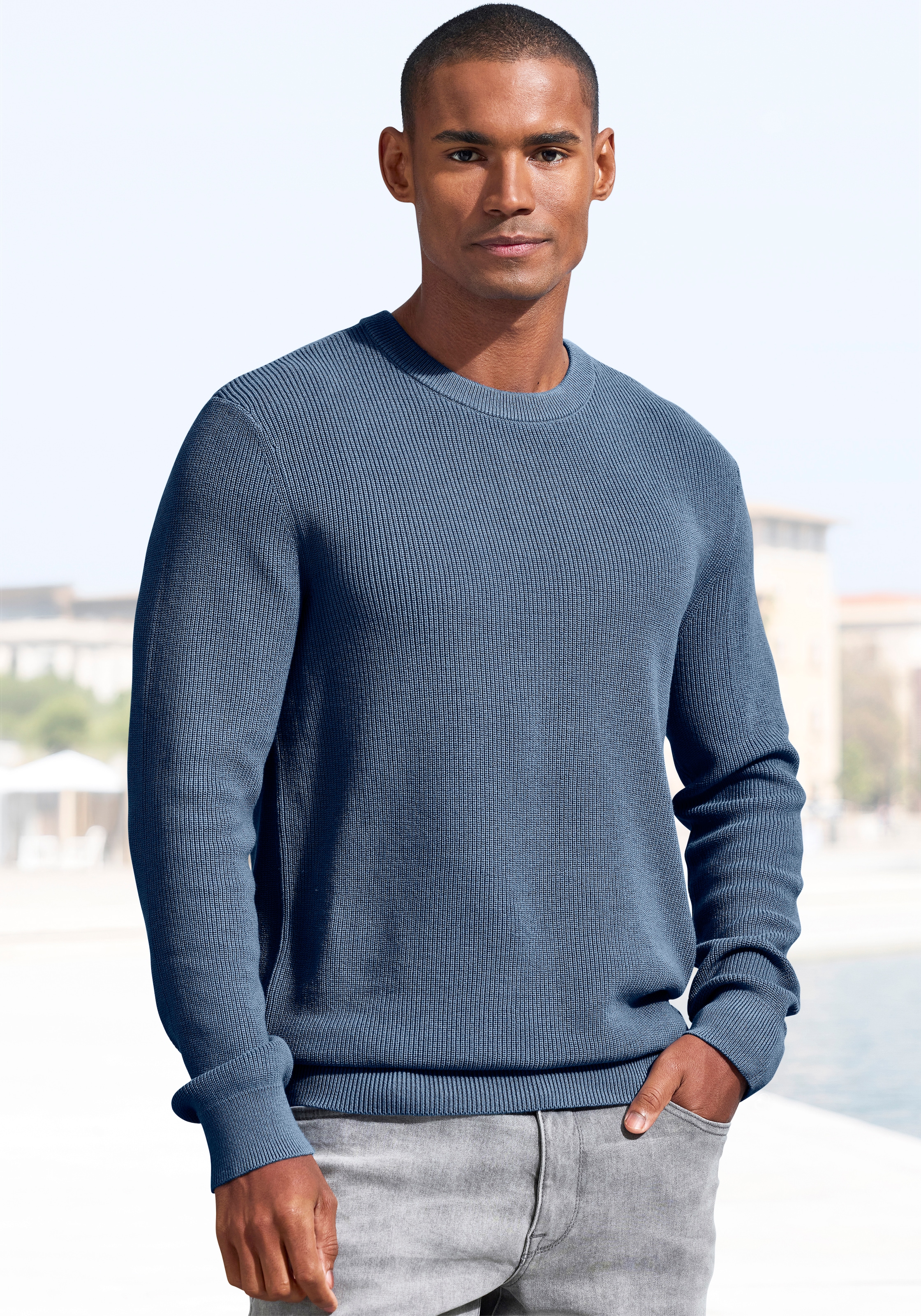 John Devin Strickpullover, Pullover in modischen Farben aus Baumwollmischun günstig online kaufen