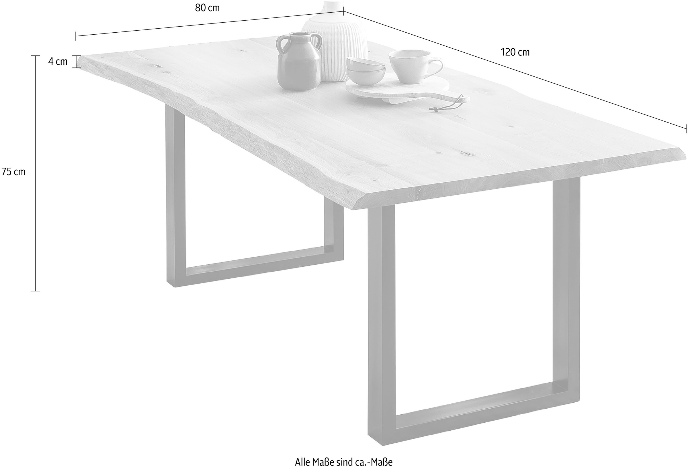 Thumbnail - SalesFever Schreibtisch "Villach Arbeitsplatz" echte Baumkante, Home office Laptoptisch