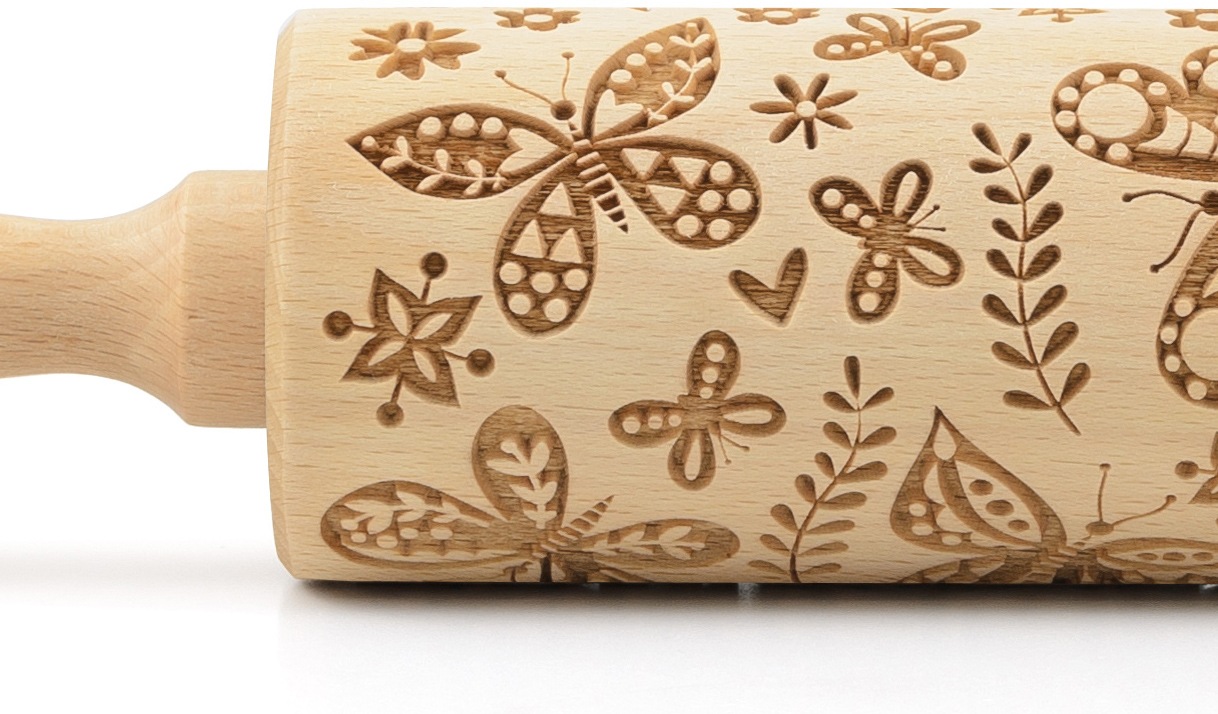 folkroll Teigroller »3D-Motiv-Teigrolle«, Schmetterlinge