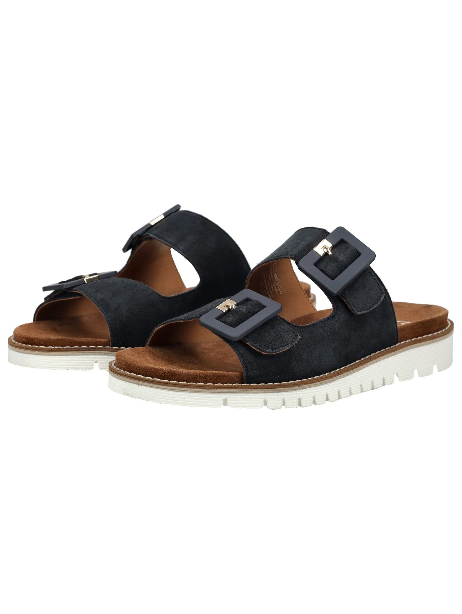 Pantolette ARA "KENT", Damen, Gr. 42, nachtblau, Ziegenveloursleder, unifarben, Schuhe Pantolette, Schlupfschuh, Hausschuh, Bequemschuh in Komfortweite G (= weit) 3