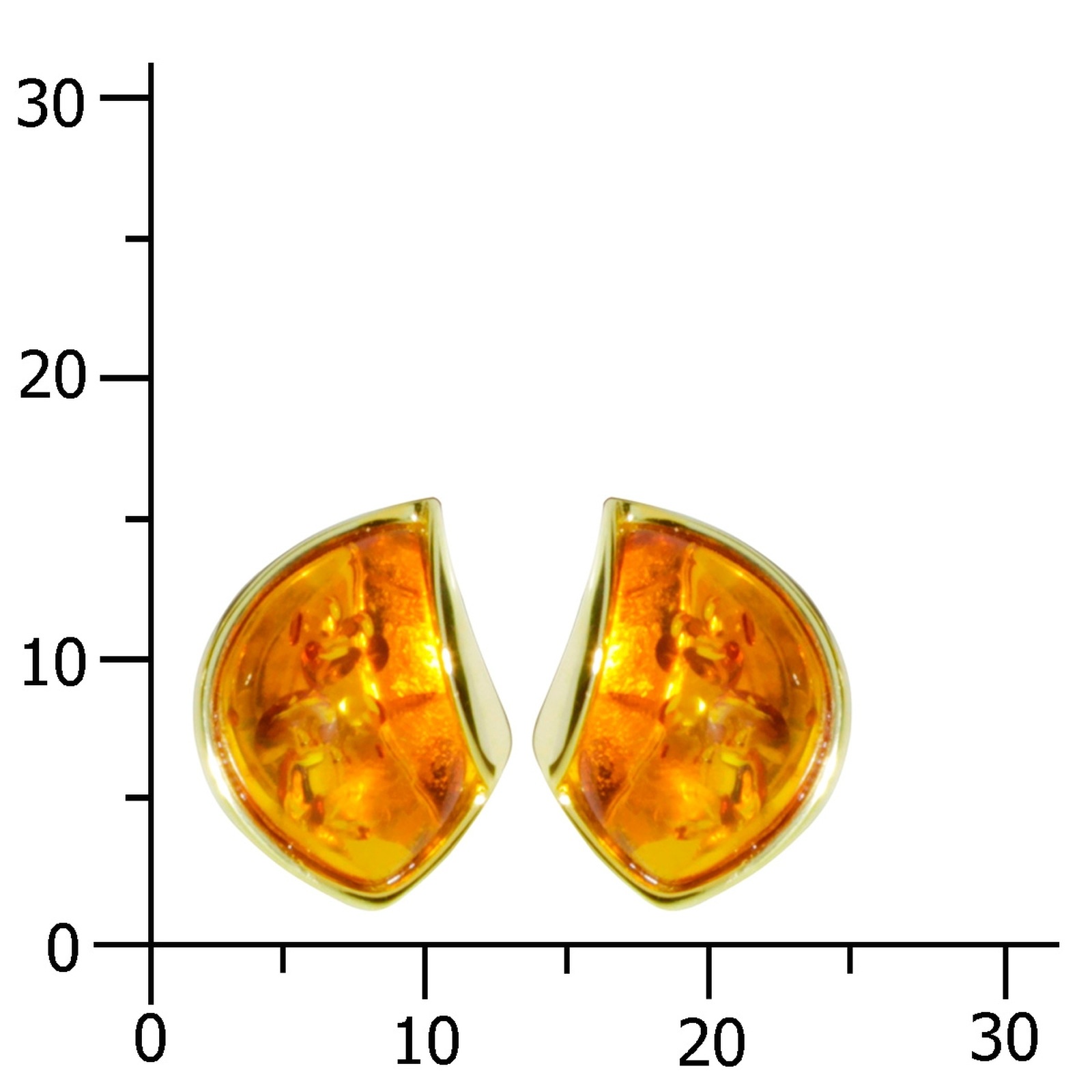 OSTSEE-SCHMUCK Paar Ohrstecker »- Jula - Gold 333/000 - Bernstein«