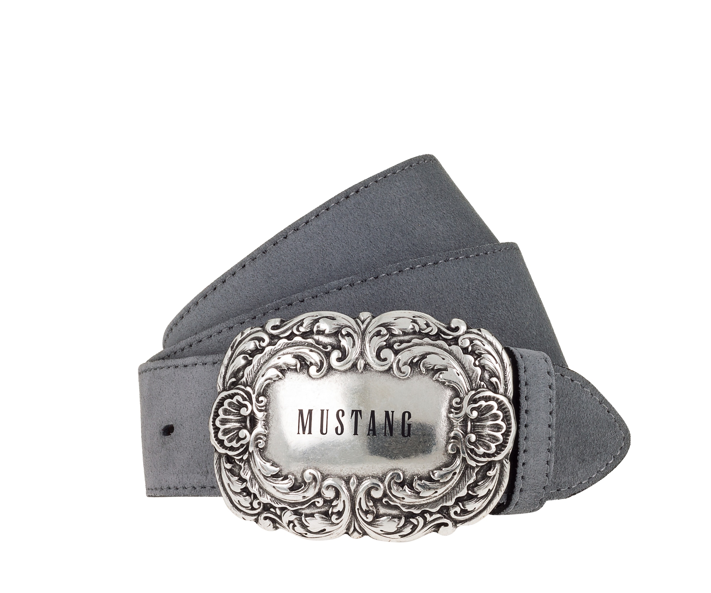 MUSTANG Ledergürtel 4 cm breit, geschwärzte Koppelschließe günstig online kaufen