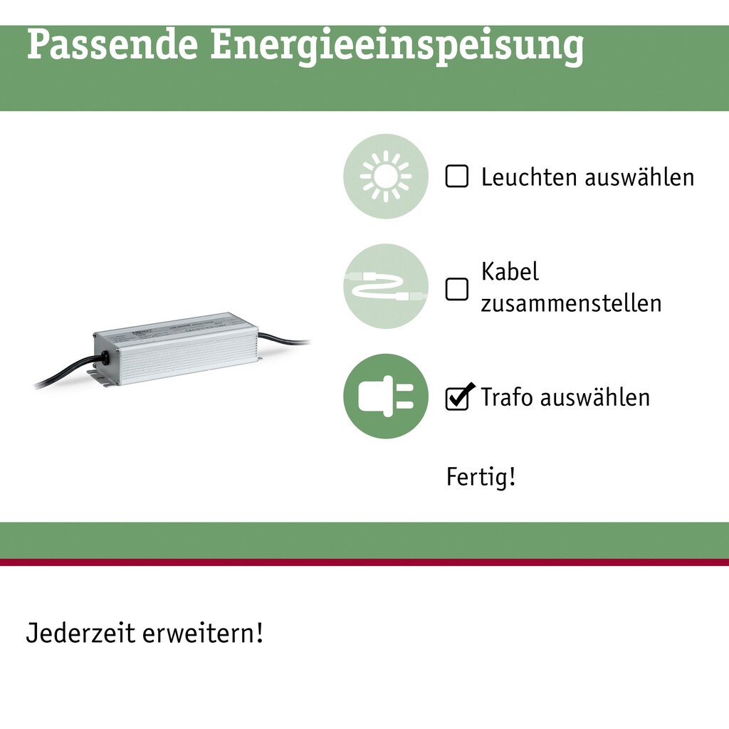 Paulmann Trafo »Outdoor Plug & Shine Power Supply Silber Alu«, (Packung, 1 St.)