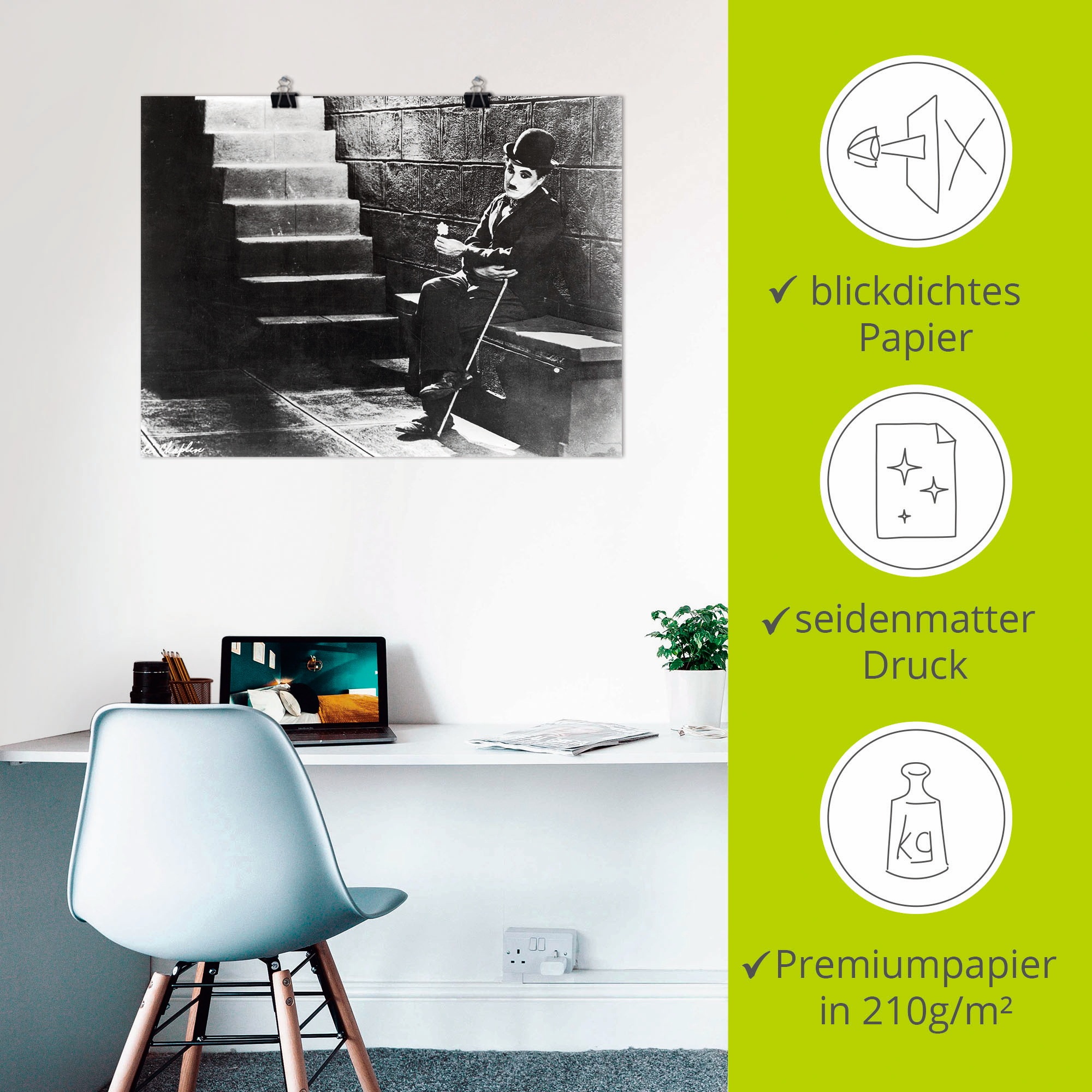 Artland Poster »Charlie Chaplin - Lichter der Großstadt 1931« Stars 1 Stk. tlg. als Poster, Wandaufkleber in verschied. Größen