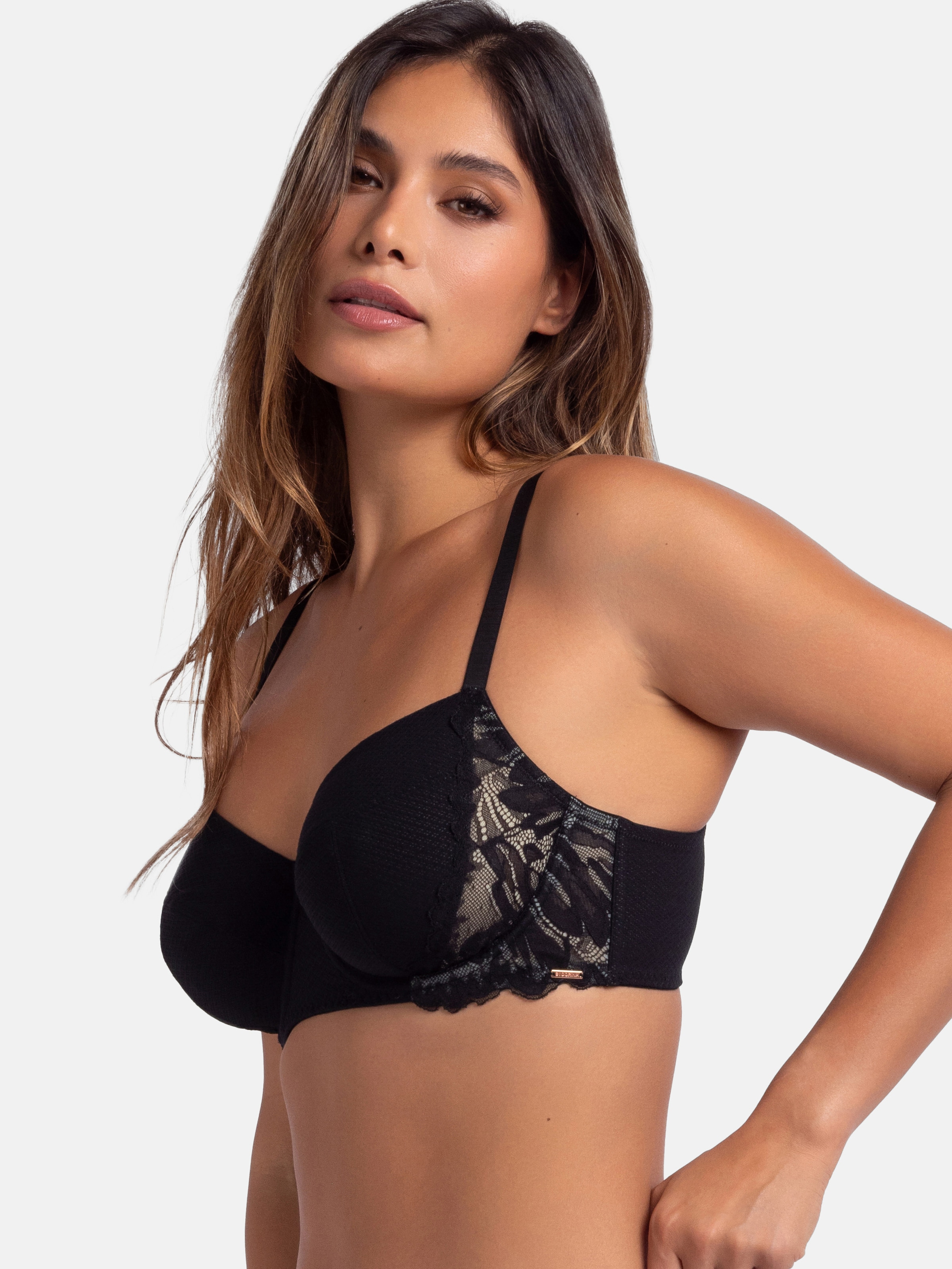 Dorina Bügel-BH »DELIA«, Jacquard-Mikrogewebe mit Spitze