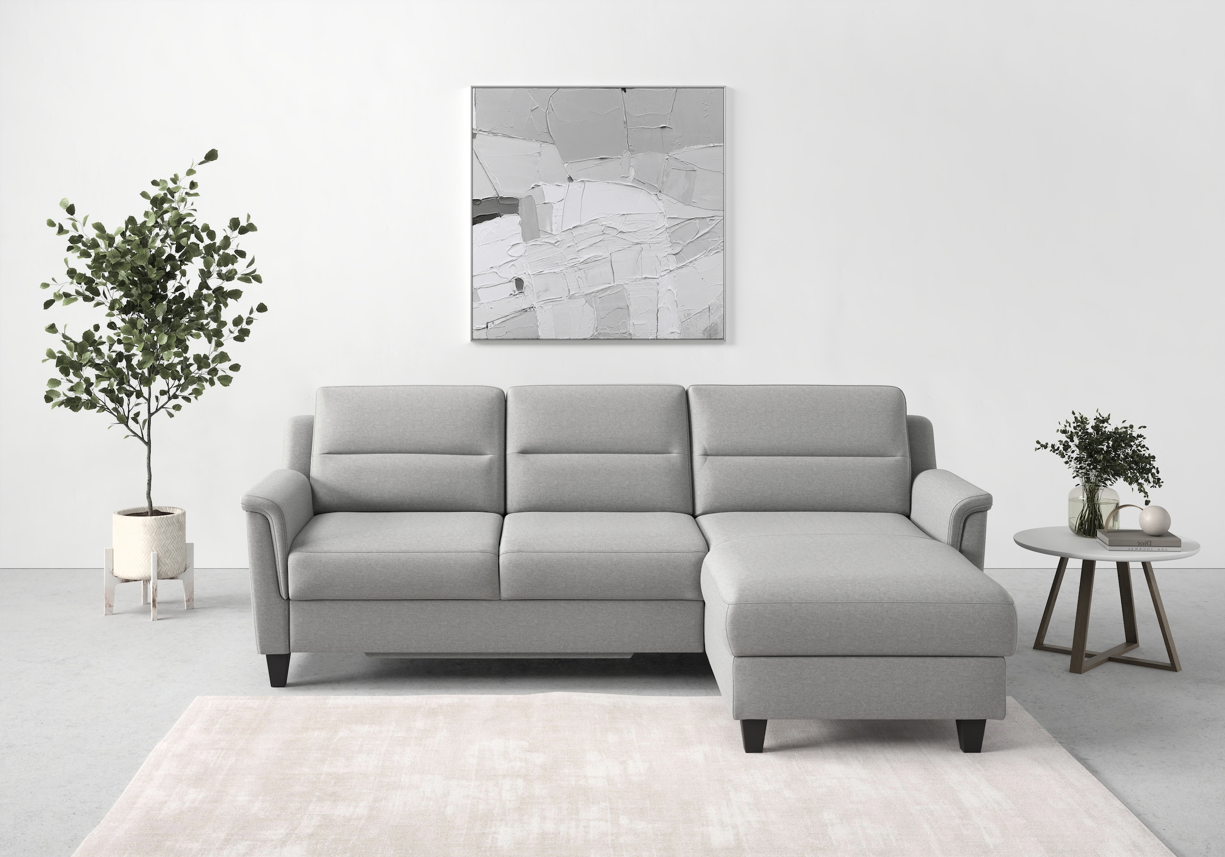 sit&more Ecksofa »Farö L-Form«, inklusive Federkern, wahlweise mit Bettfunktion und Bettkasten