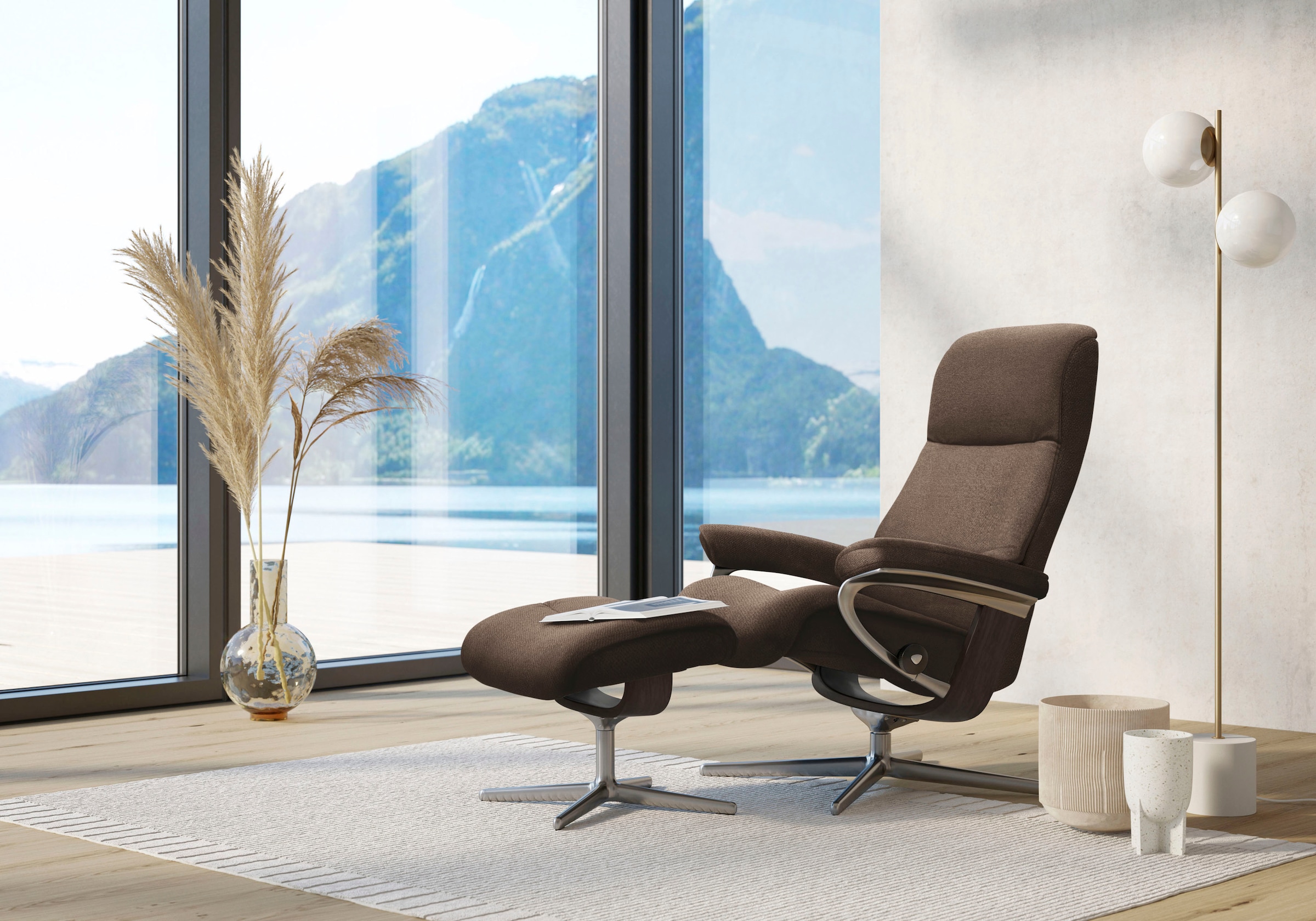 Stressless Relaxsessel "View", mit Cross Base, Größe S, M & L, Holzakzent W günstig online kaufen