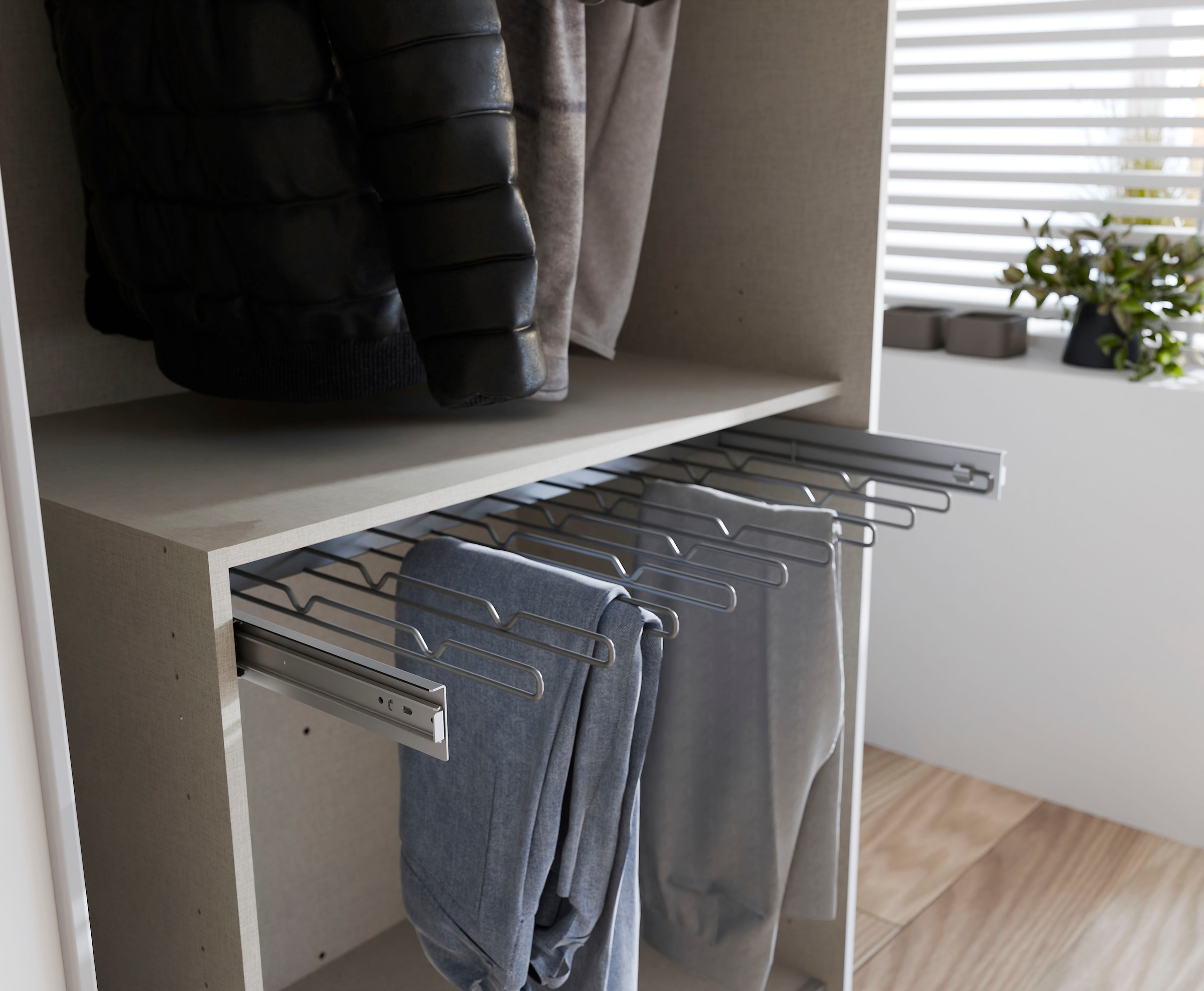 FORTE Hosenhalter Schrankauszug für ihe Hosen, platzsparend, einfache Monta günstig online kaufen
