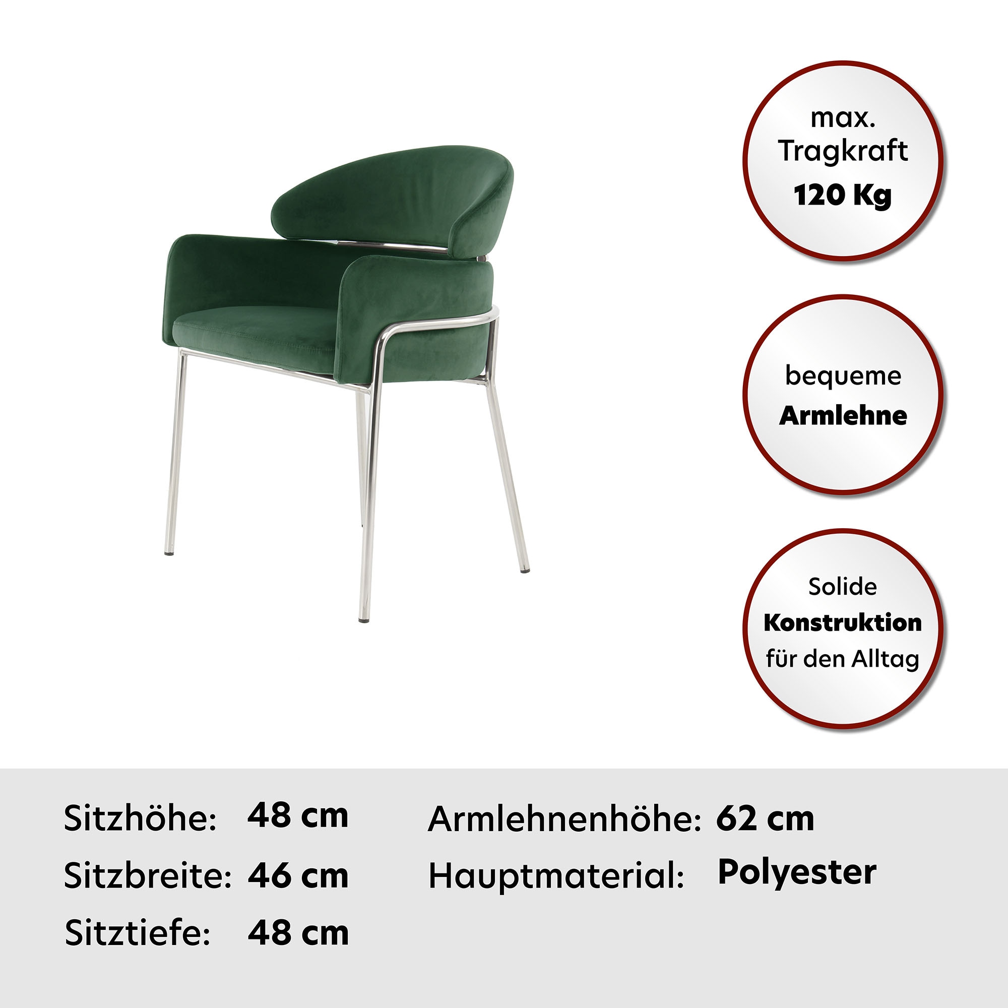 Kayoom Polsterstuhl »Stuhl Corey 125, komfortabler Stuhl,angesagter Retro-Look«, 1 St., samtweicher Bezug, pflegeleicht, sehr gemütlich, angesagter Retro-Look