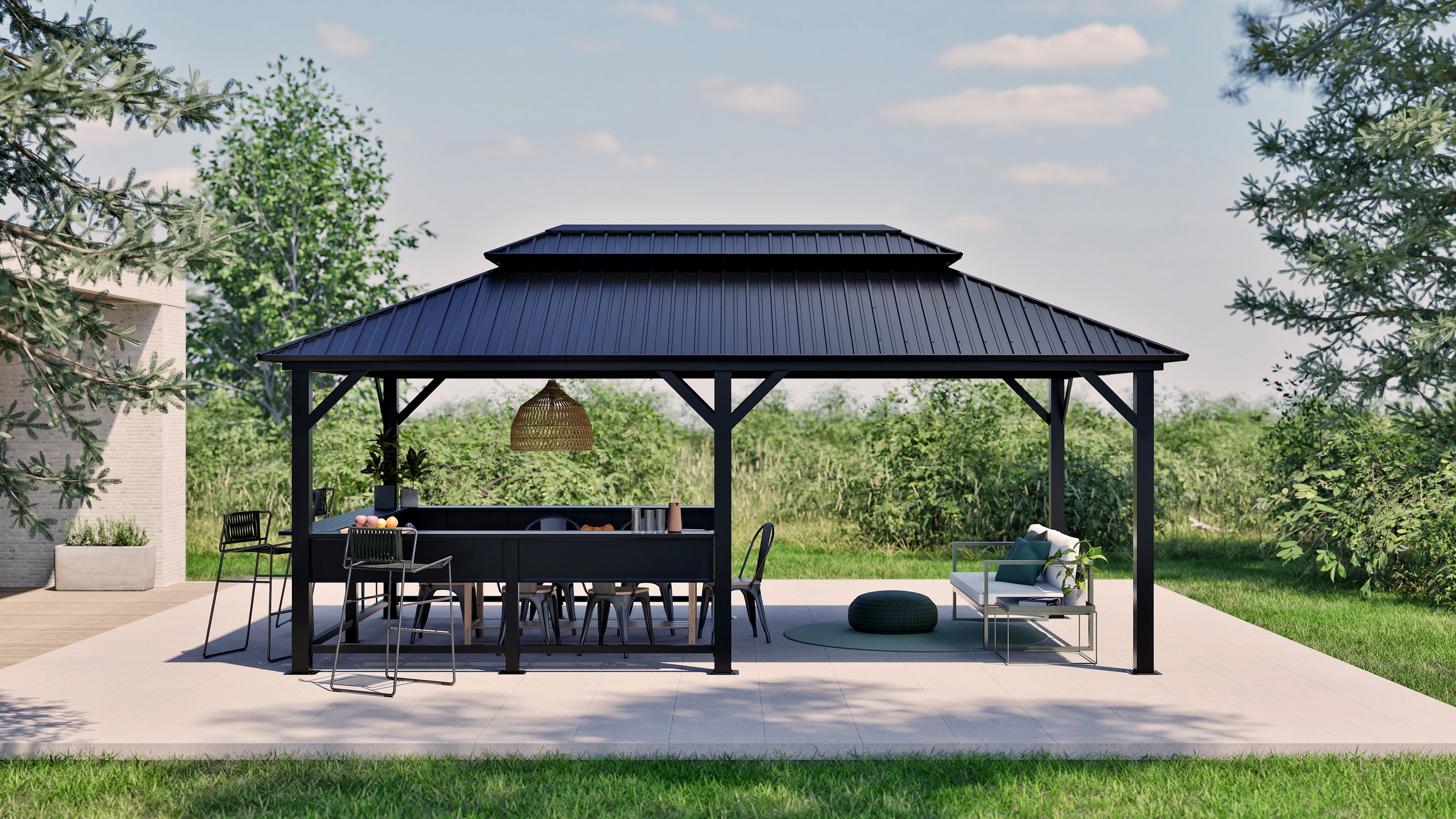 Sojag Pavillon »Bondi 1220 Schwarz« 598,7x363,8x307cm