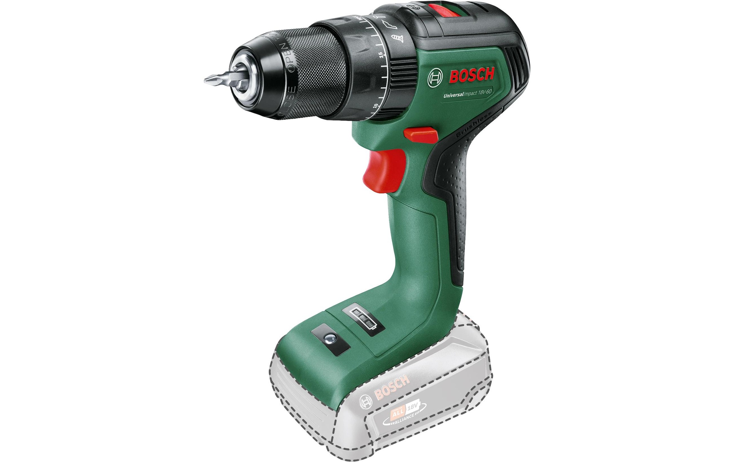 BOSCH Akku-Schlagbohrmaschine »UniversalImpact 18V-60« ohne Akku und Ladegerät, 18 Volt System