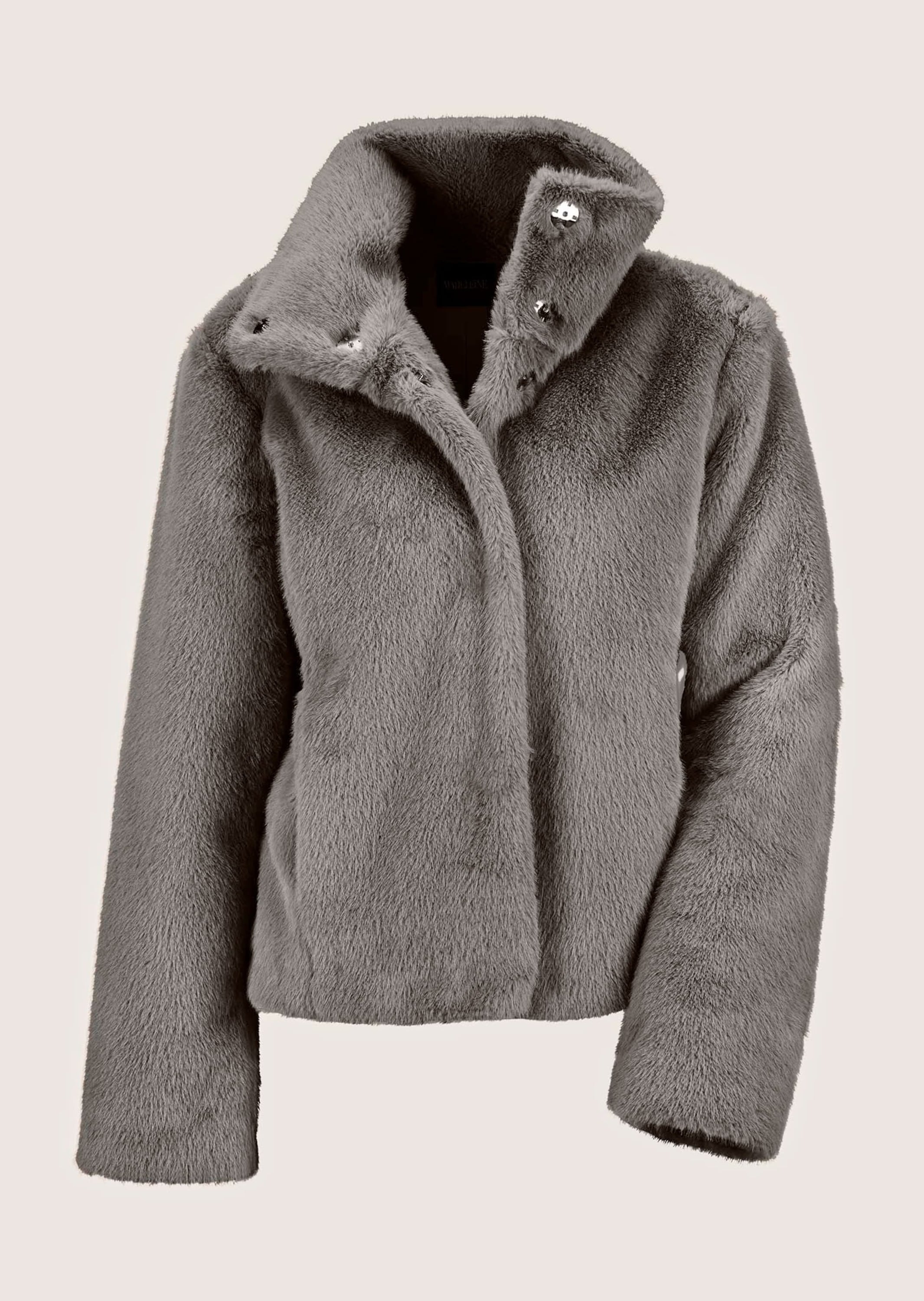 MADELEINE Kurzjacke "Jacke Webpelz-Kurzjacke mit Stehkragen" Stehkragen
