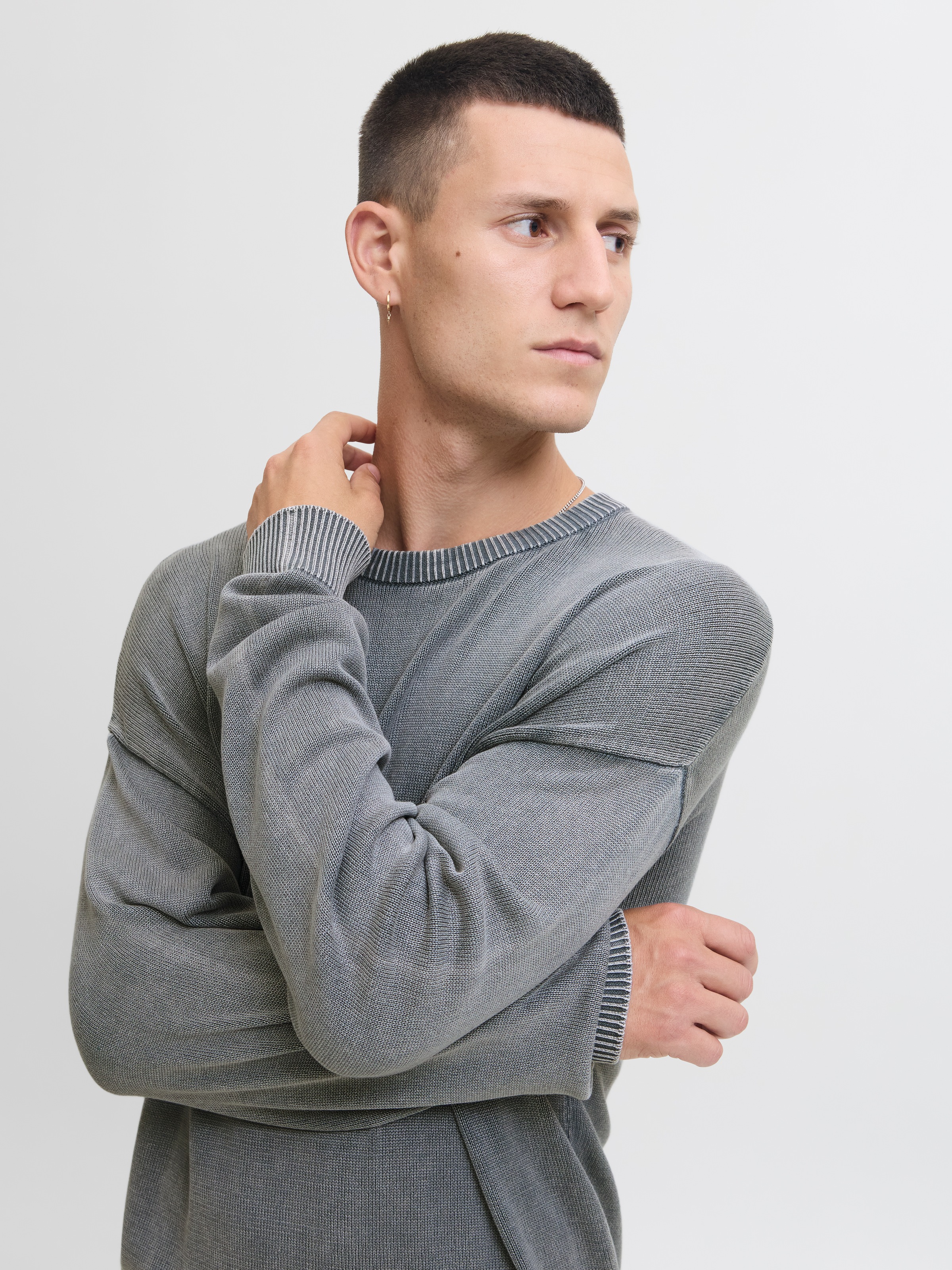 Jack & Jones Rundhalspullover "JJECHARGE FADED KNIT CREW NECK NOOS" günstig online kaufen