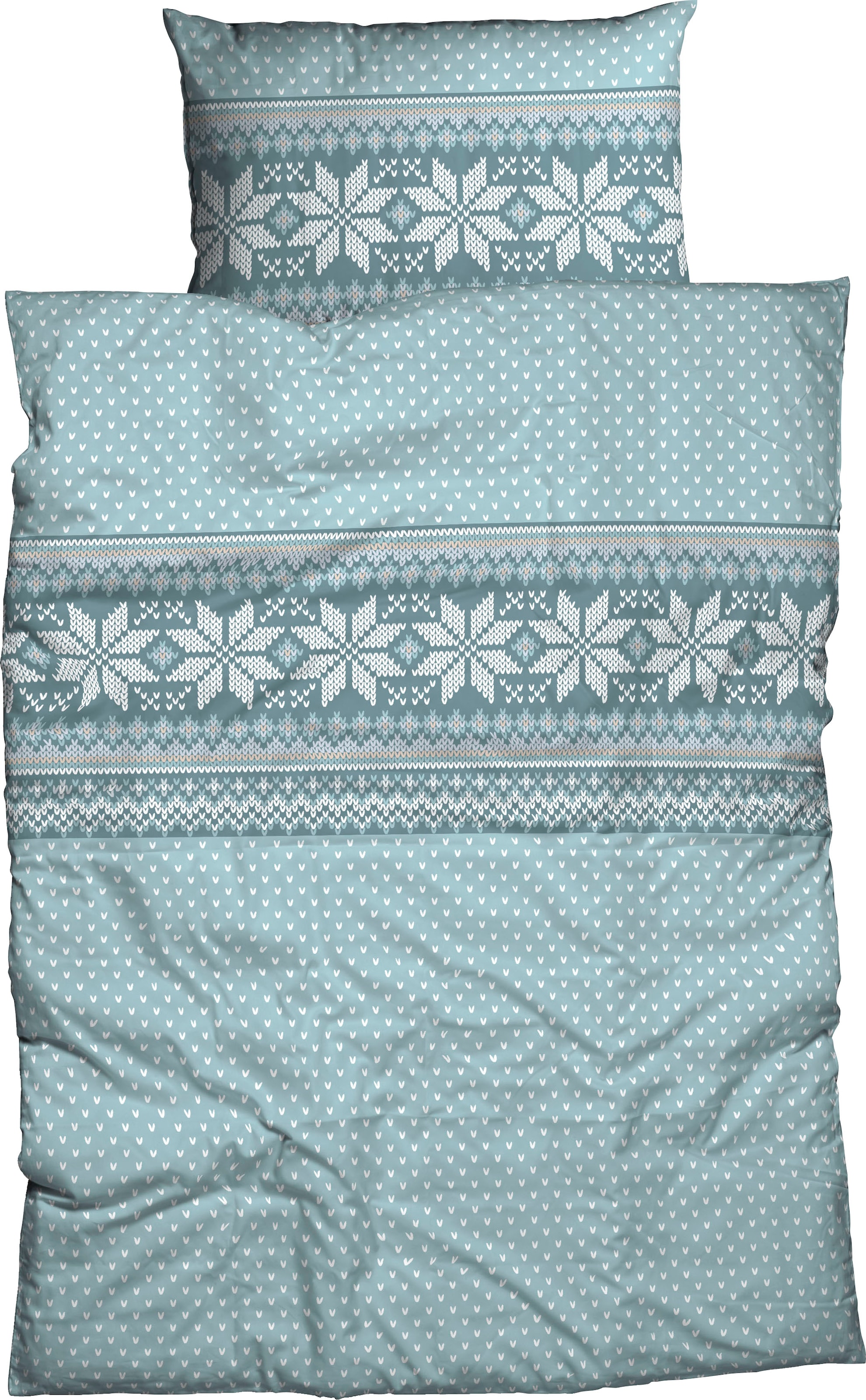 CASATEX Bettwäsche »Gerlos«, (2 tlg.), originelles norwegisches Strickmotiv