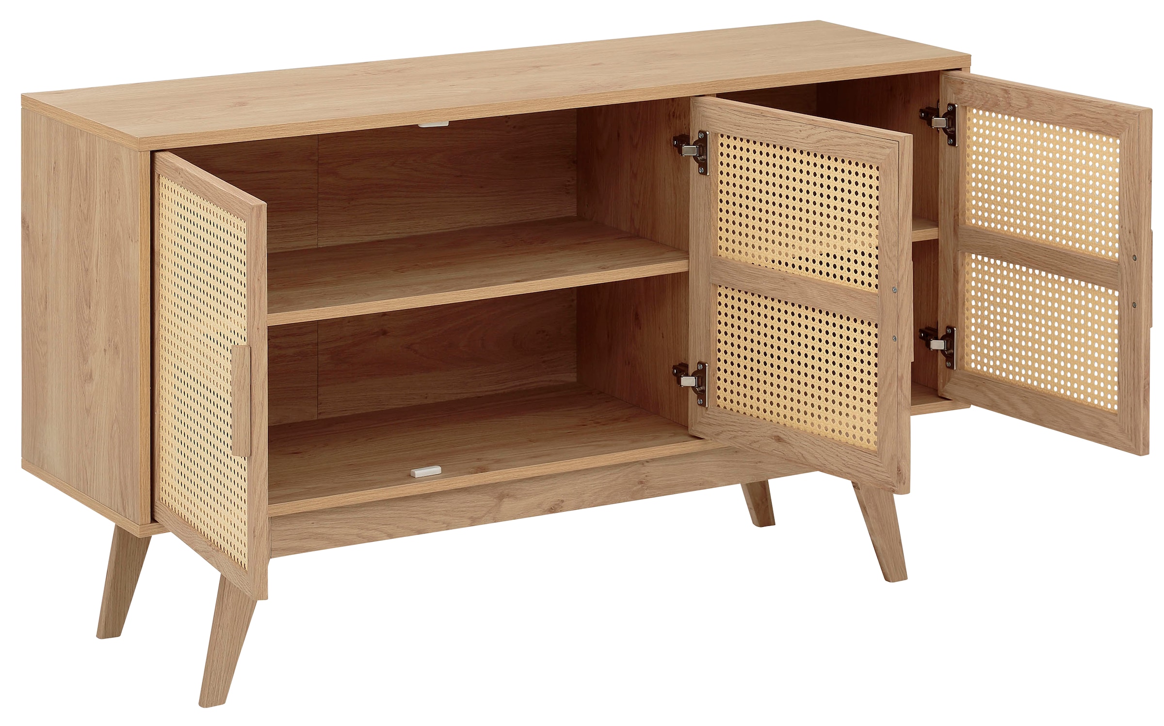 Home affaire Sideboard »Bridget«, Kommode, 2 verstellbare Einlegeböden, Beine aus Holz, Breite 128 cm
