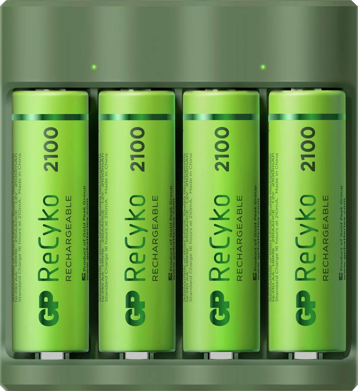 GP Batteries Akku-Ladestation »USB-Akkuladegerät B421 inkl. 4x ReCyko AA Akkus je 2100 mAh«