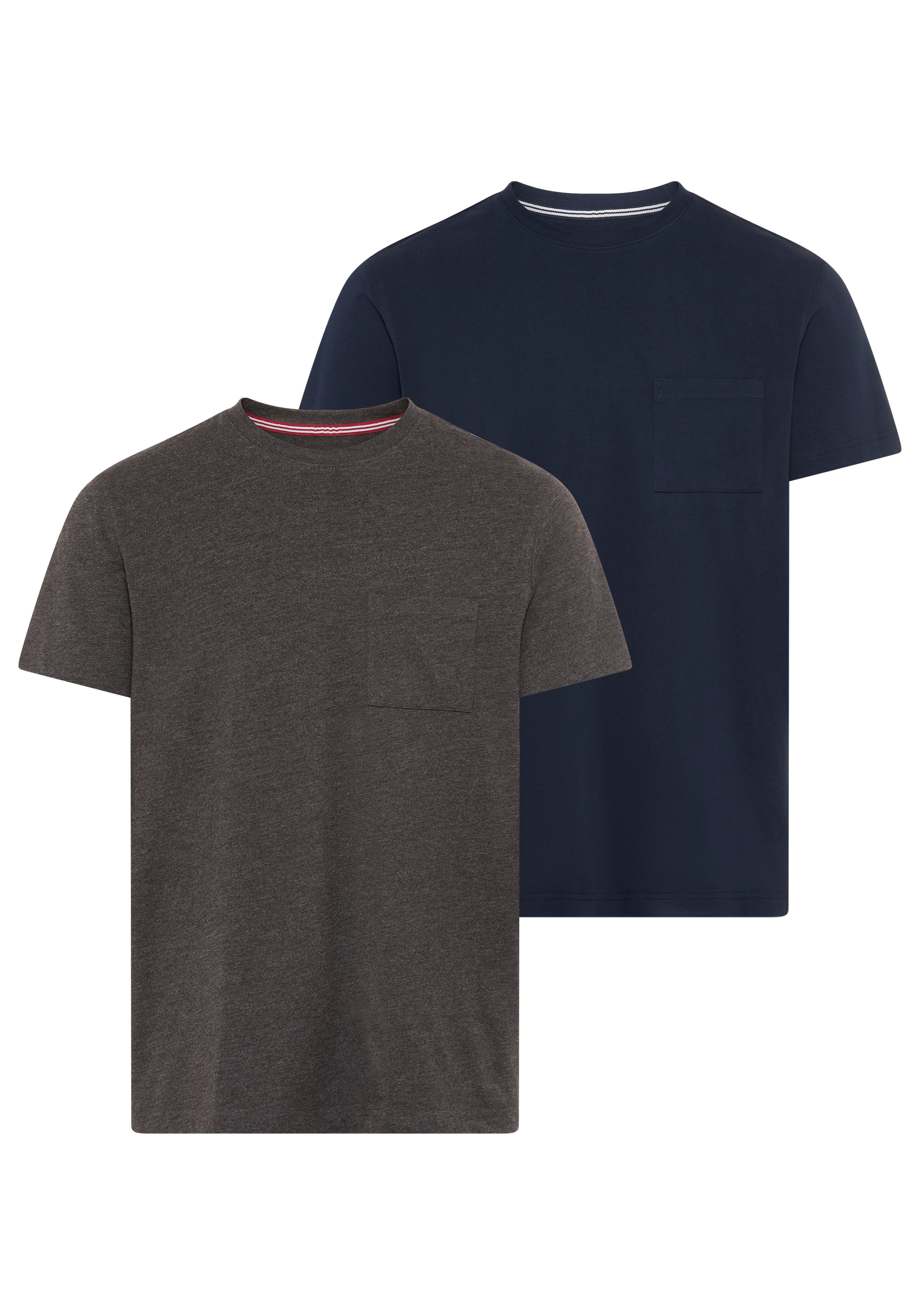 Mans World Rundhalsshirt "Neue Kollektion" Regular Fit, kurzarm, mit Brusttasche, unifarben