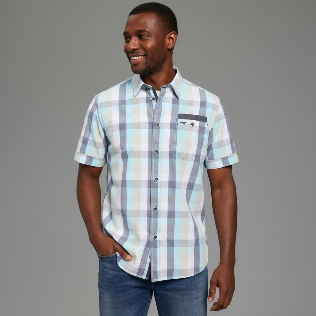 KangaROOS Kurzarmhemd Kurzarm, für Casual- und Streetwear, aus Baumwolle, Comfort Fit