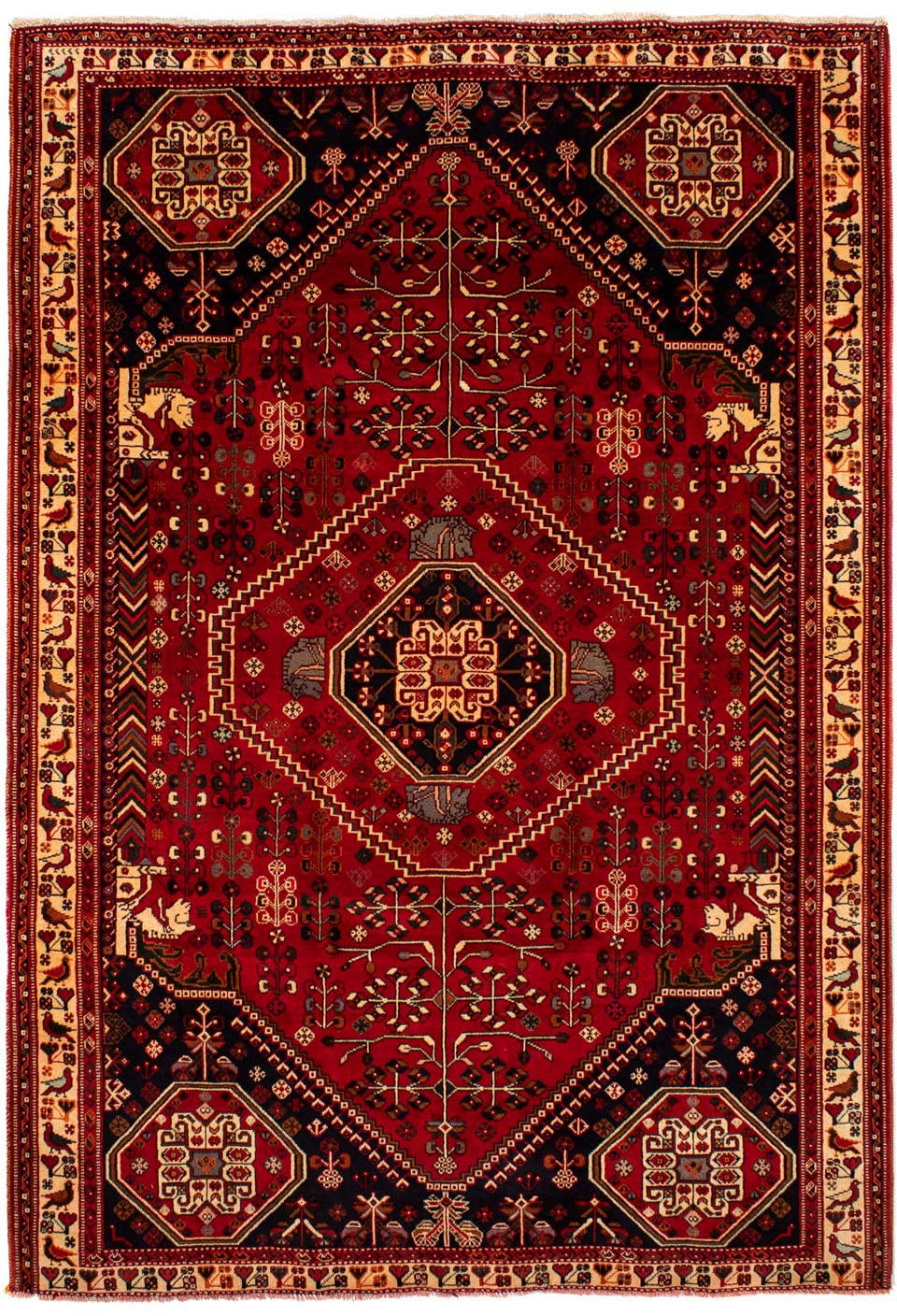 morgenland Orientteppich »Perser - Nomadic - 291 x 210 cm - dunkelrot«, rechteckig, Wohnzimmer, Handgeknüpft, Einzelstück mit Zertifikat