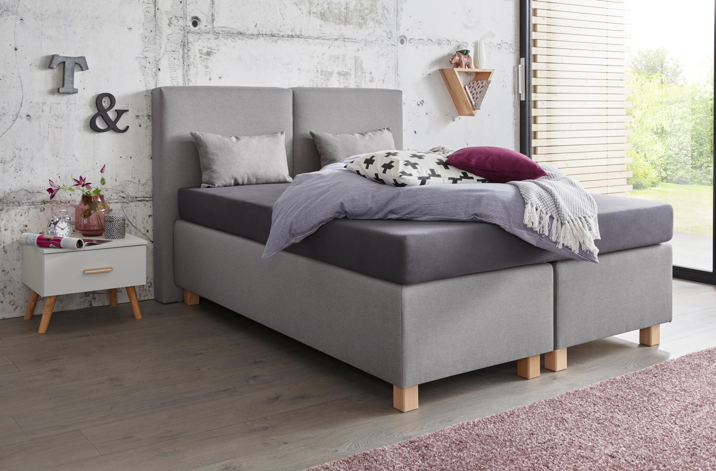 Westfalia Schlafkomfort Boxspringbett, mit Zierkissen