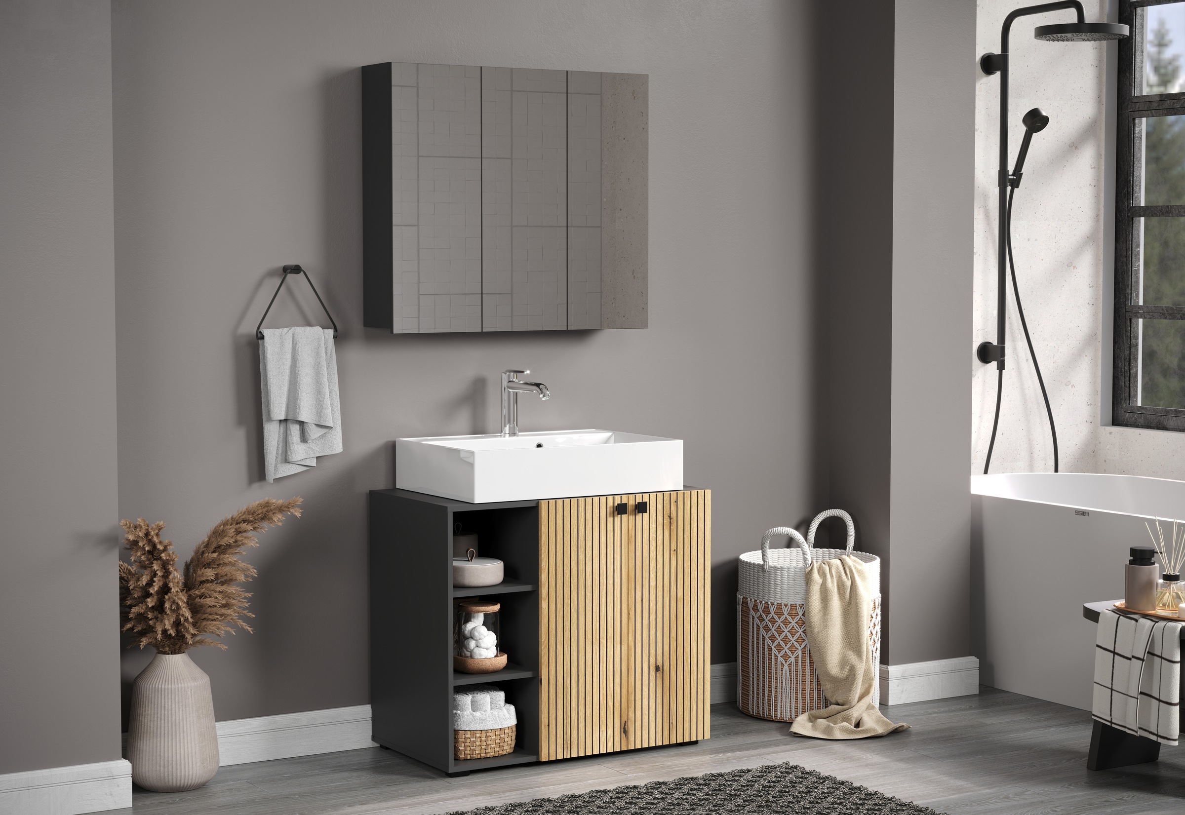 welltime Badspiegel "Amrum", (1 St.), Eleganter Badezimmerspiegel mit Ablag günstig online kaufen