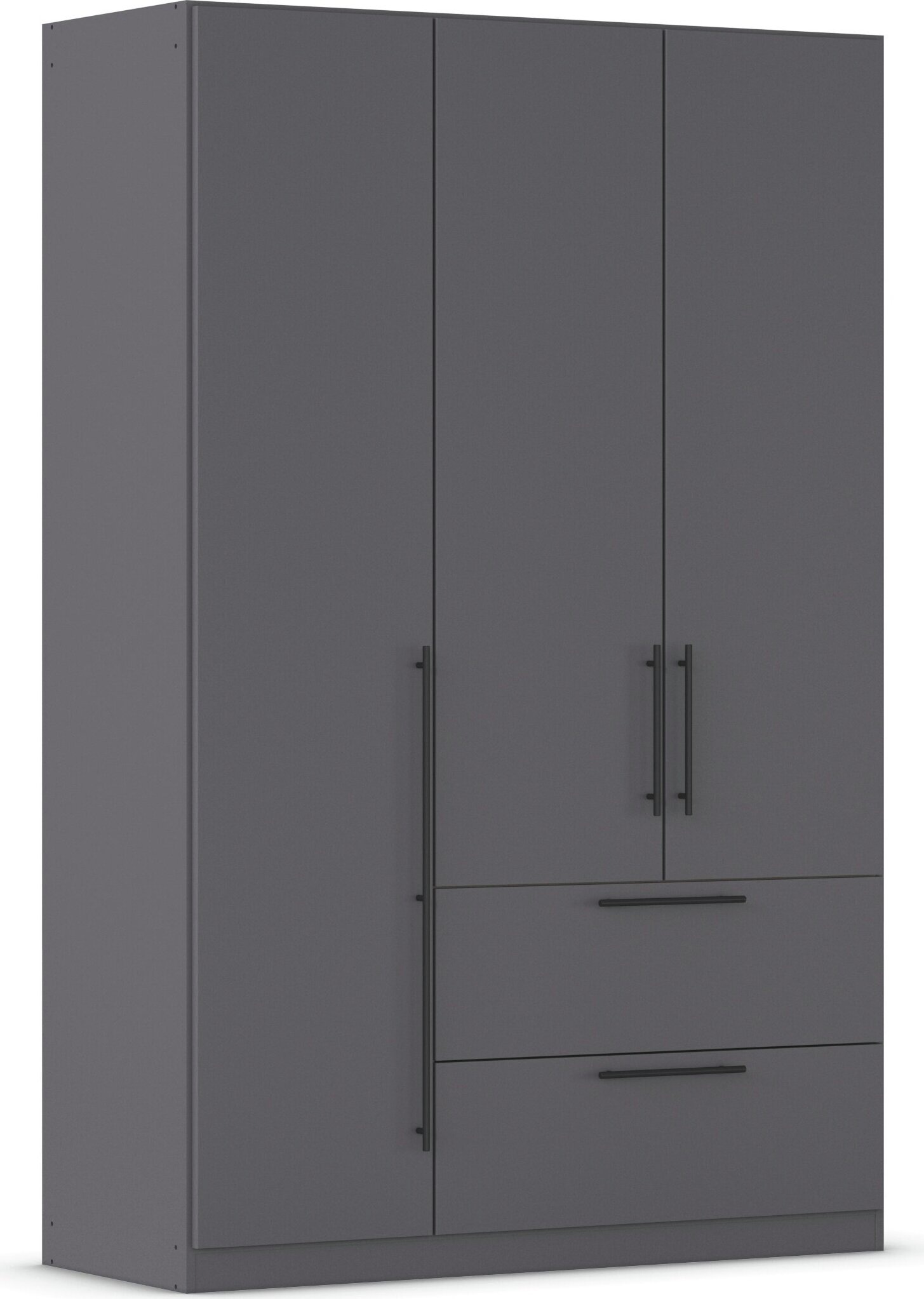 Kleiderschrank RAUCH, B:136cm H:197cm T:54cm, grau, Holzwerkstoff, Kinderzimmer, Schränke, "Drehtürenschrank Schrank Garderobe Wäscheschrank