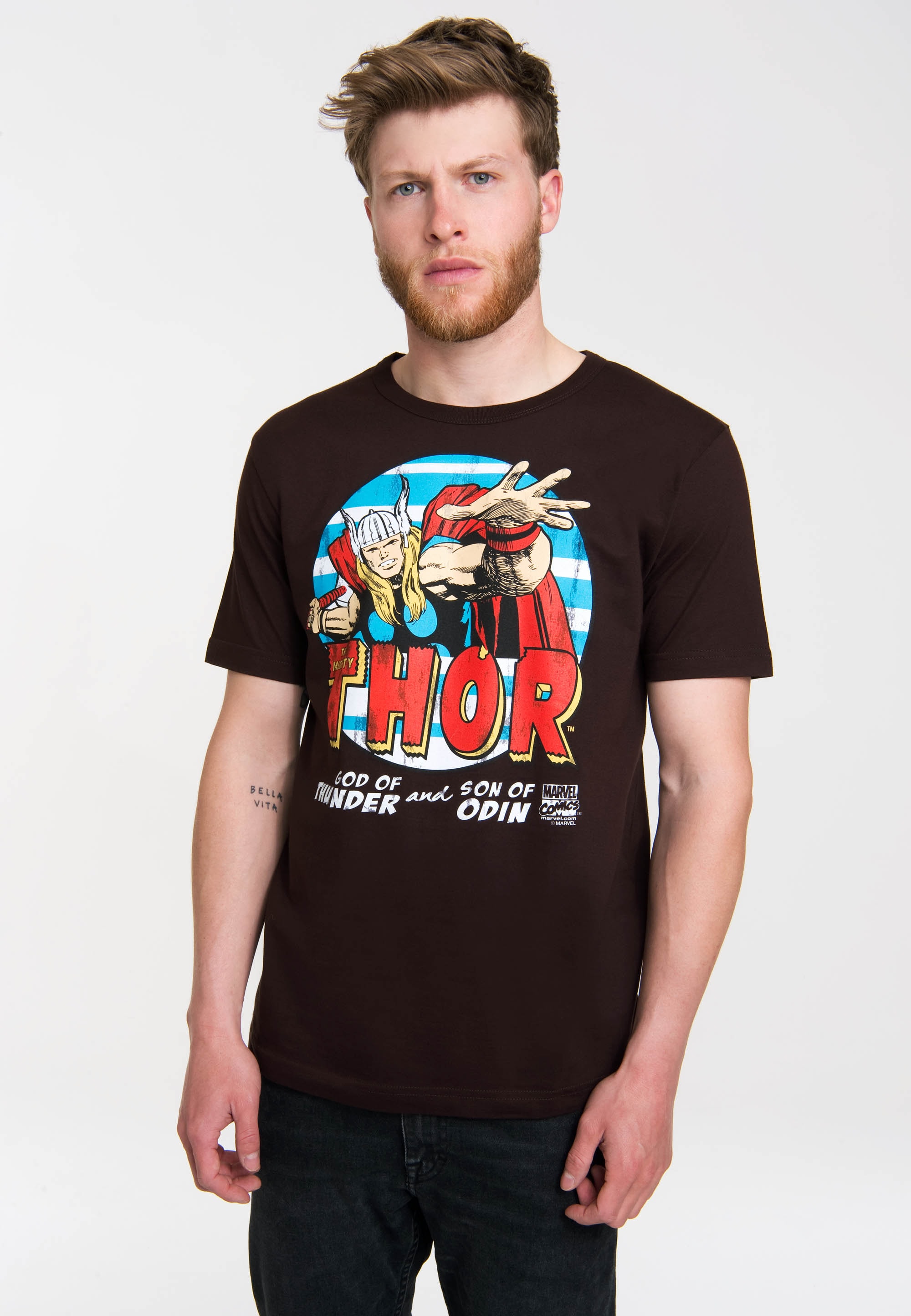 LOGOSHIRT T-Shirt »Thor - Marvel«, mit coolem Superhelden-Frontprint