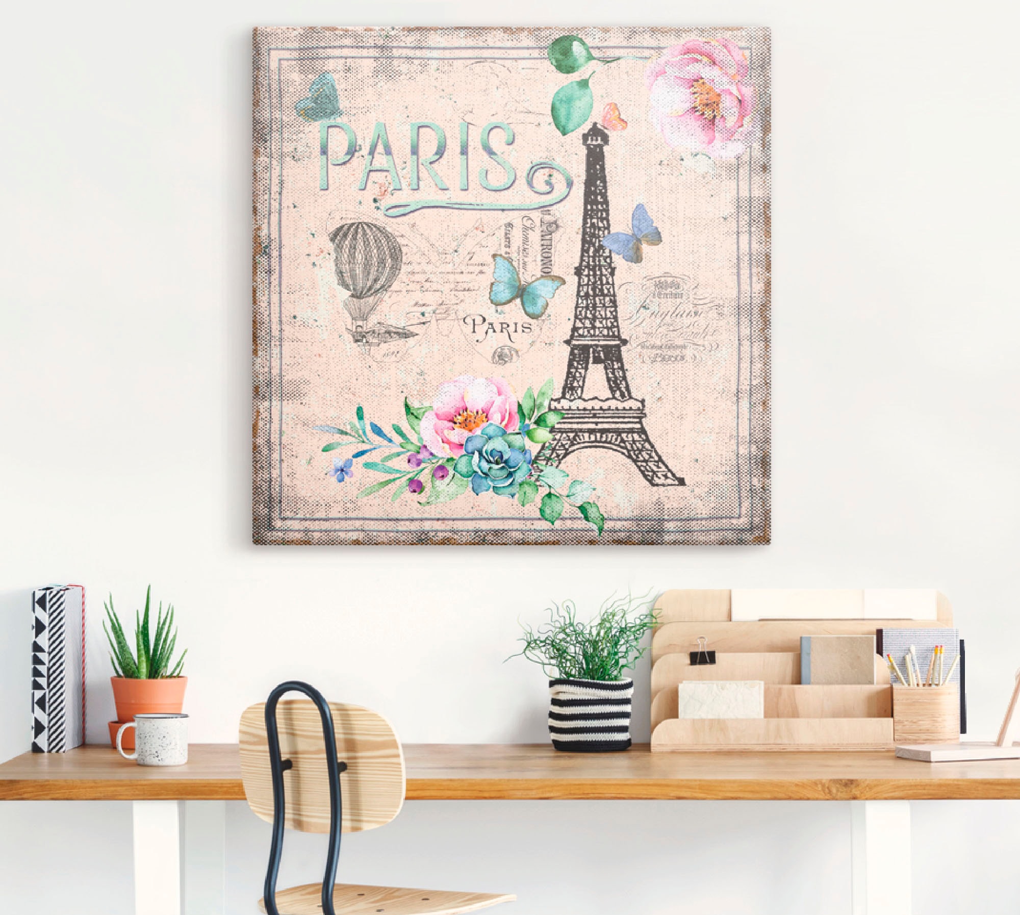 Artland Leinwandbild »Paris - meine Liebe«, Gebäude, (1 St.), auf Keilrahmen gespannt
