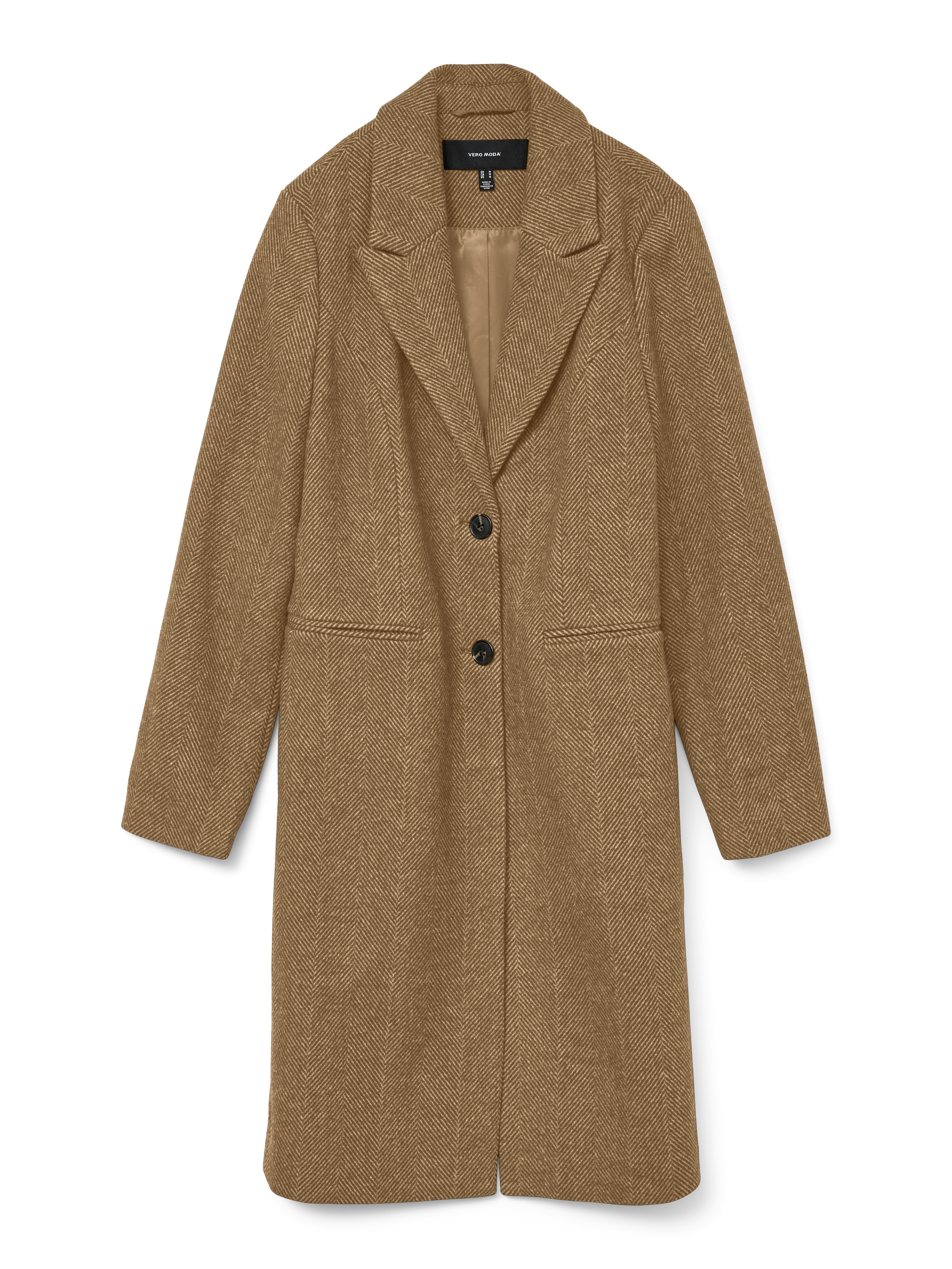 Vero Moda Langmantel »VMBLAZA HERINGBONE LONG WOOL COAT GA BOO«