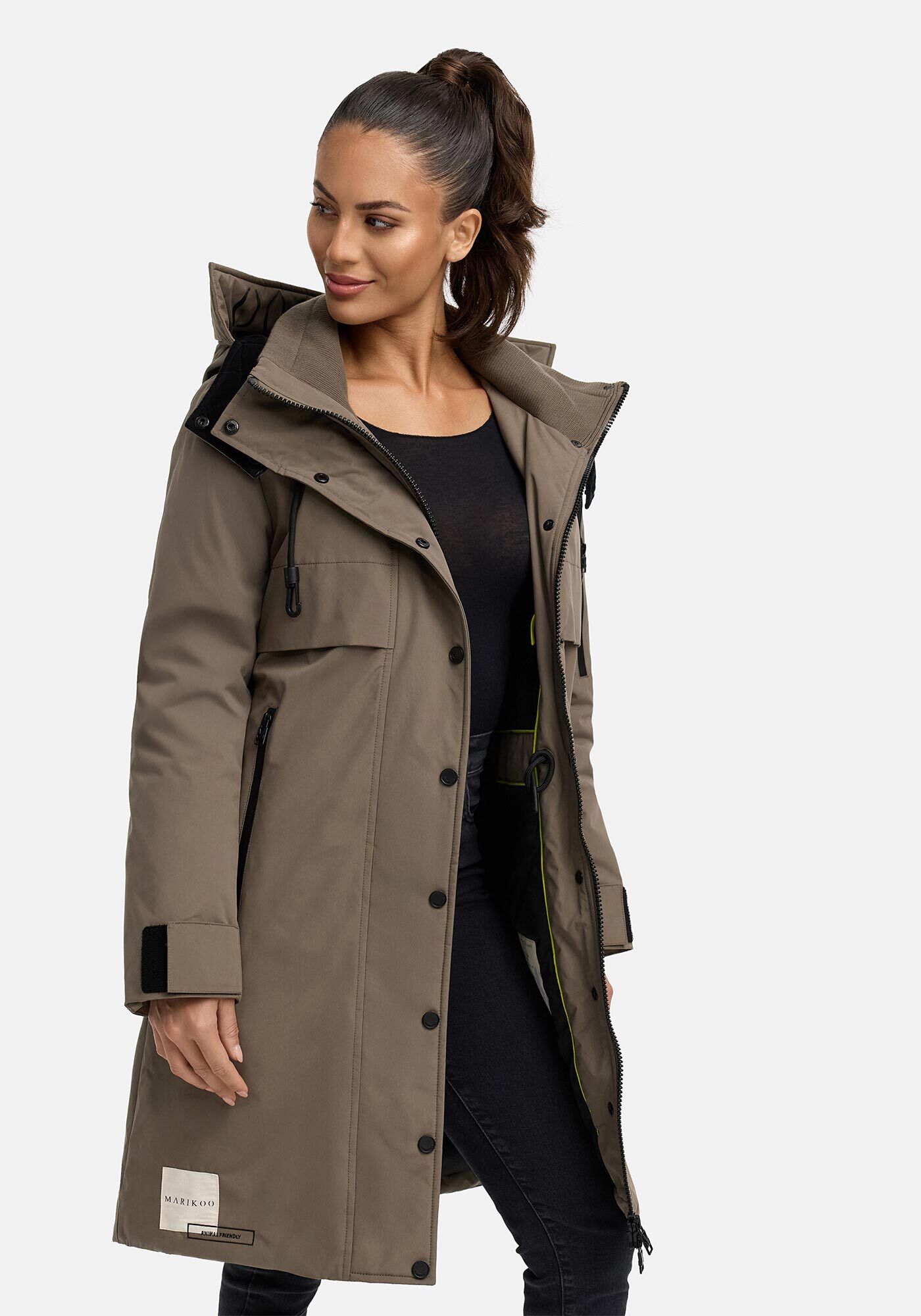 Marikoo "Anoukaa" langer Parka mit abnehmbarer Kapuze