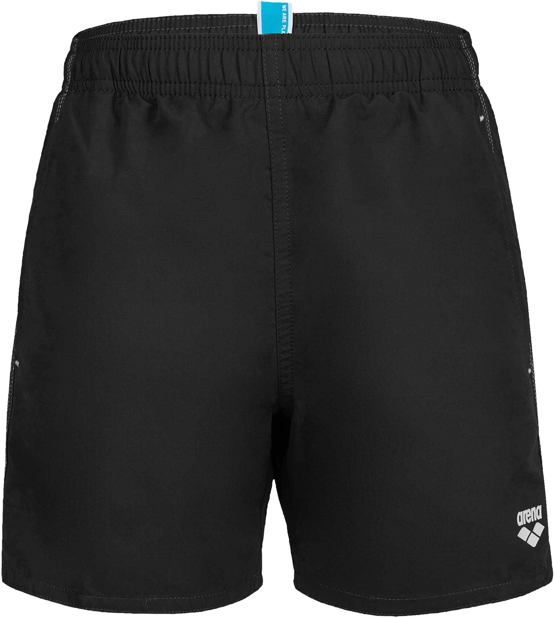 Badeshorts ARENA "BOYS' BEACH BOXER SOLID R", Jungen, Gr. 116, N-Gr, schwarz-weiß (schwarz, weiß), Obermaterial: 100% Polyester, Badehosen Badeshorts 3