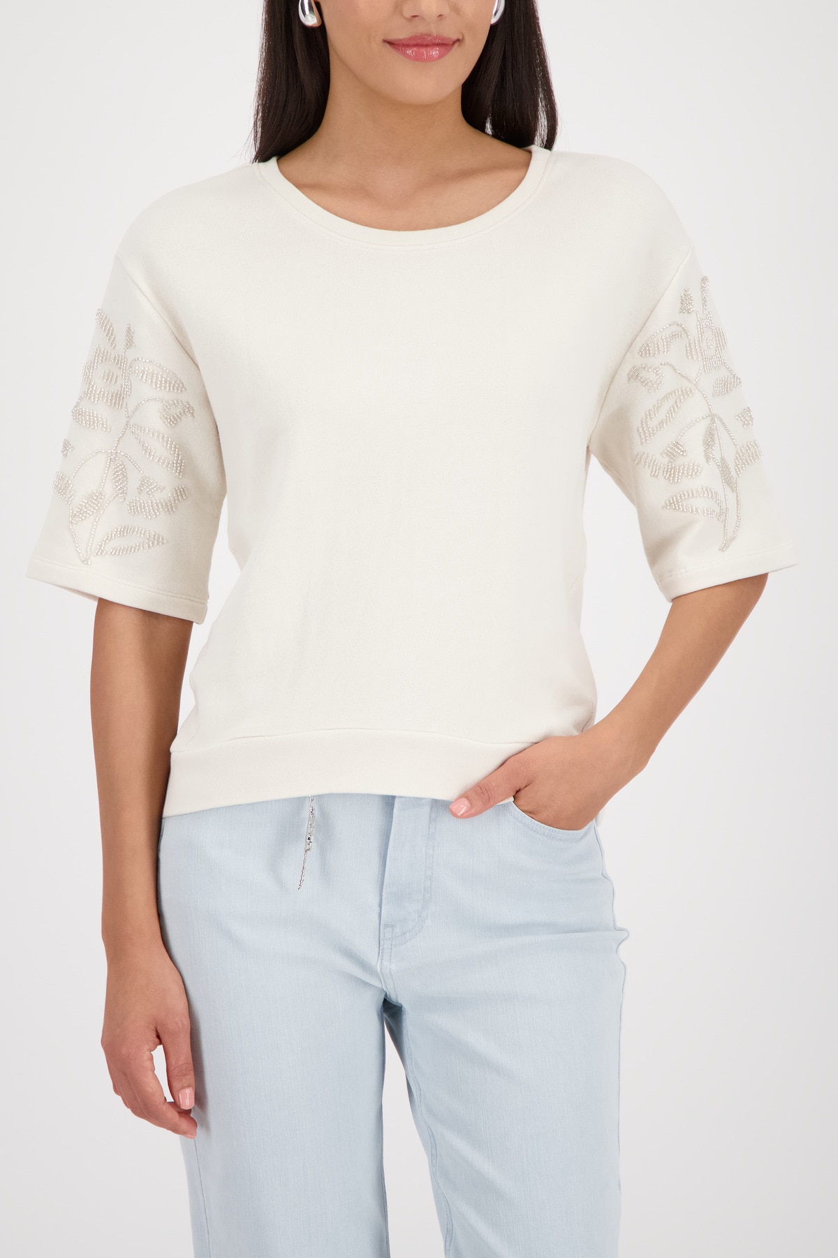 Monari Sweatshirt "Sweatshirt Perlenschmuck", Regular fit mit Perlenschmuck günstig online kaufen