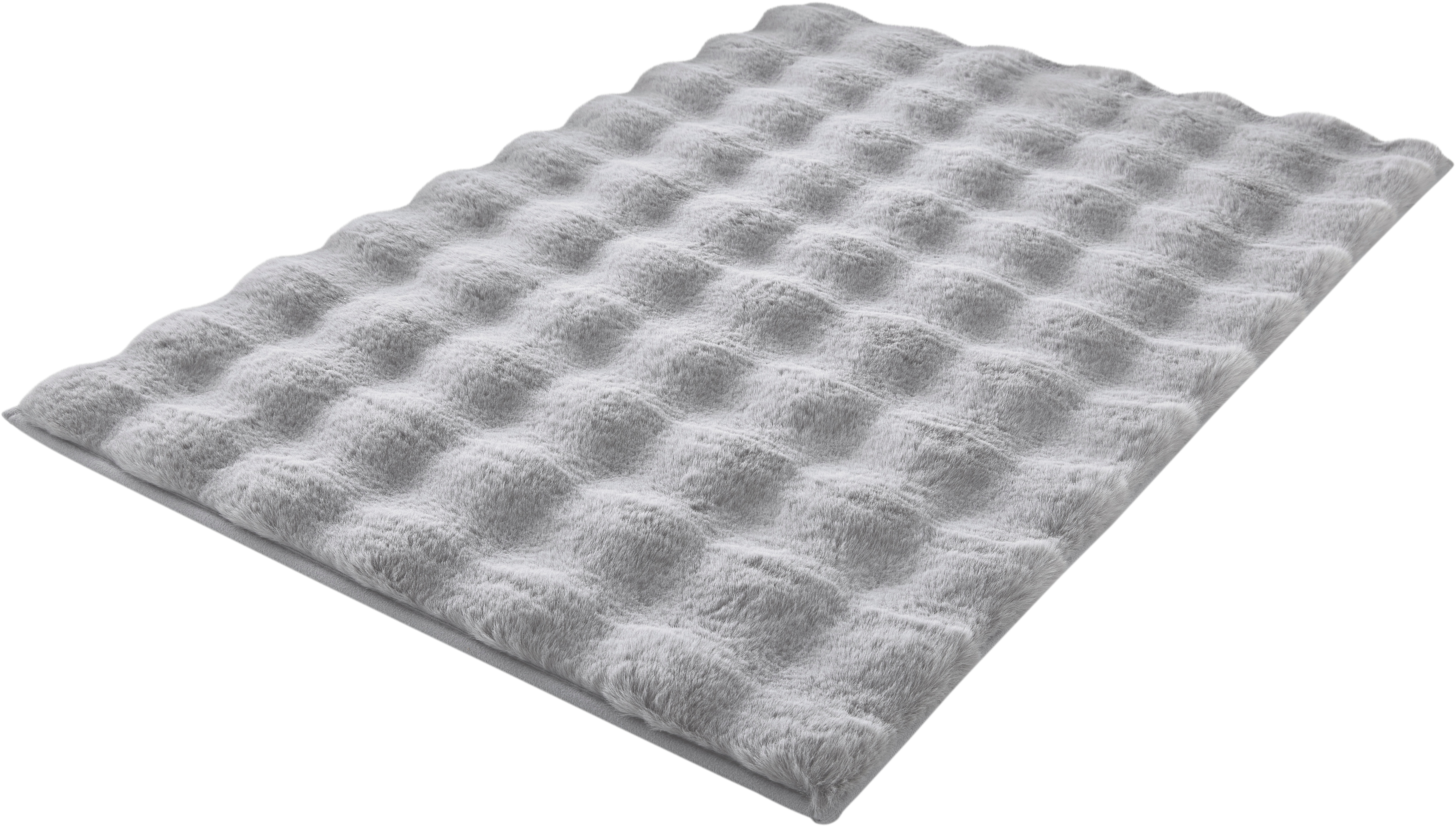 Kleine Wolke Badematte "Cloud, Badvorleger, Badezimmer Teppich" Höhe 28 mm rutschhemmend beschichtet fußbodenheizungsgeeignet Badteppich, Uni Farben, Hoch-Tief Effekt, besonders weich