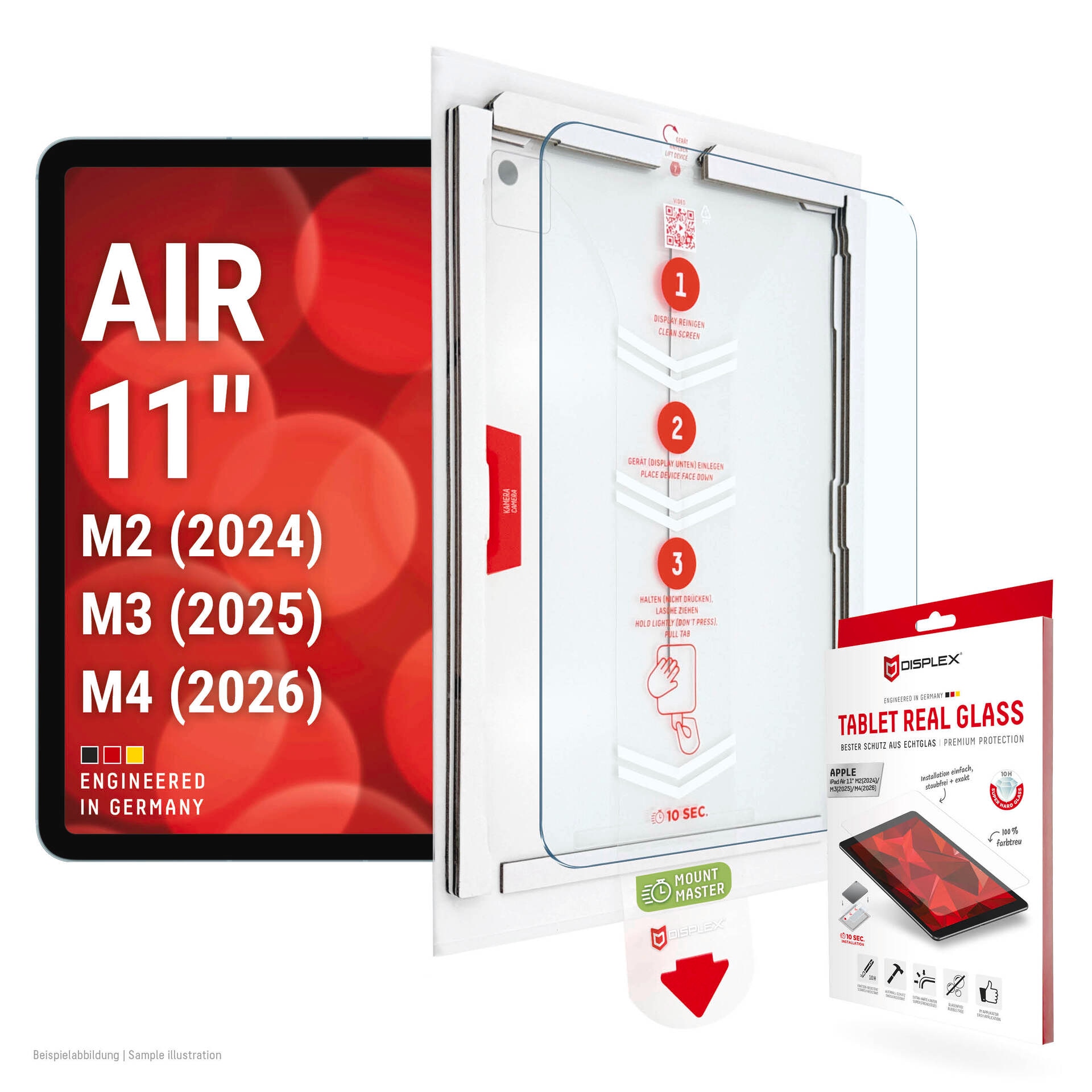 DISPLEX Displayschutzglas "Tablet Real Glass", B:21,4cm H:1,4cm T:32,5mm, transparent, Displayfolien, Displayschutzfolie, Schutzfolie,