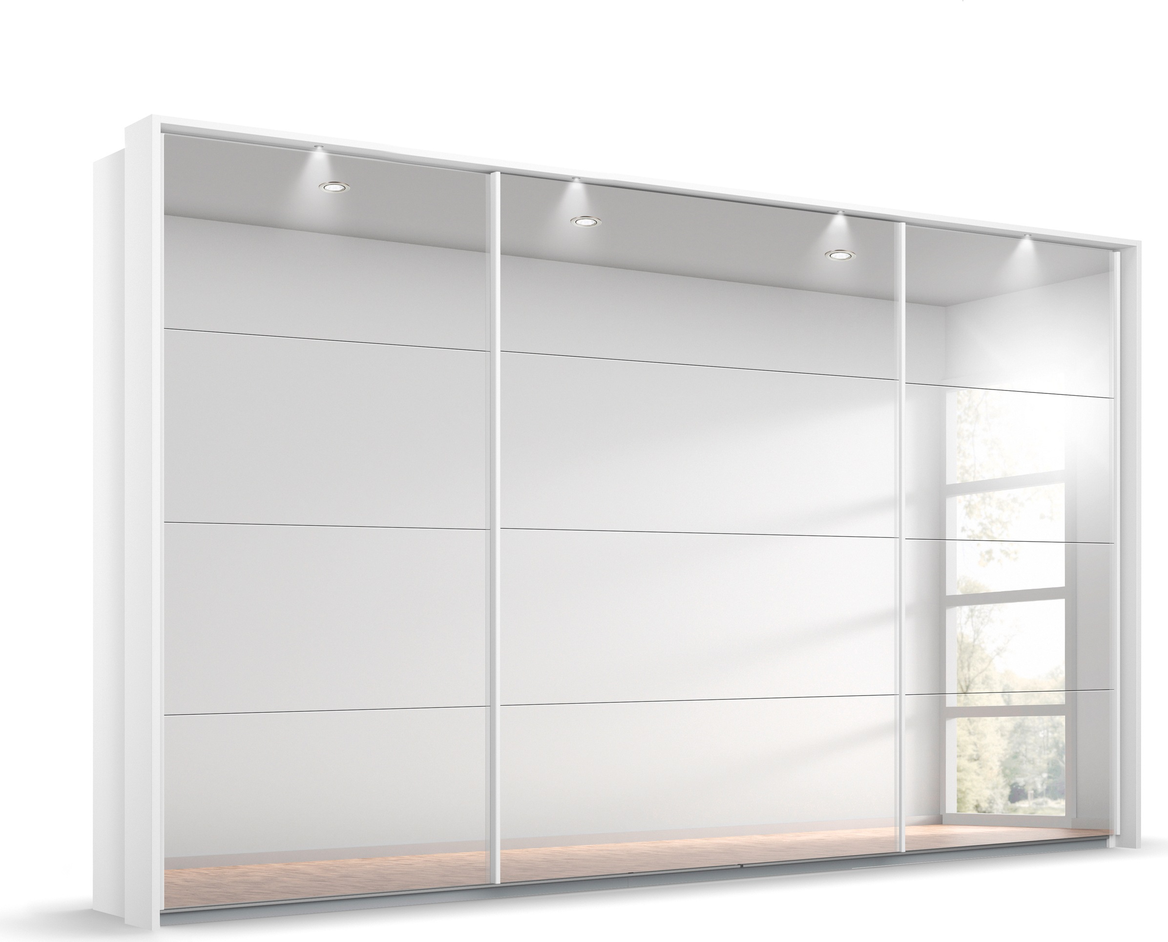 rauch Schwebetürenschrank »Oteli«, mit Spiegelfront und Passepartout optional mit Beleuchtung