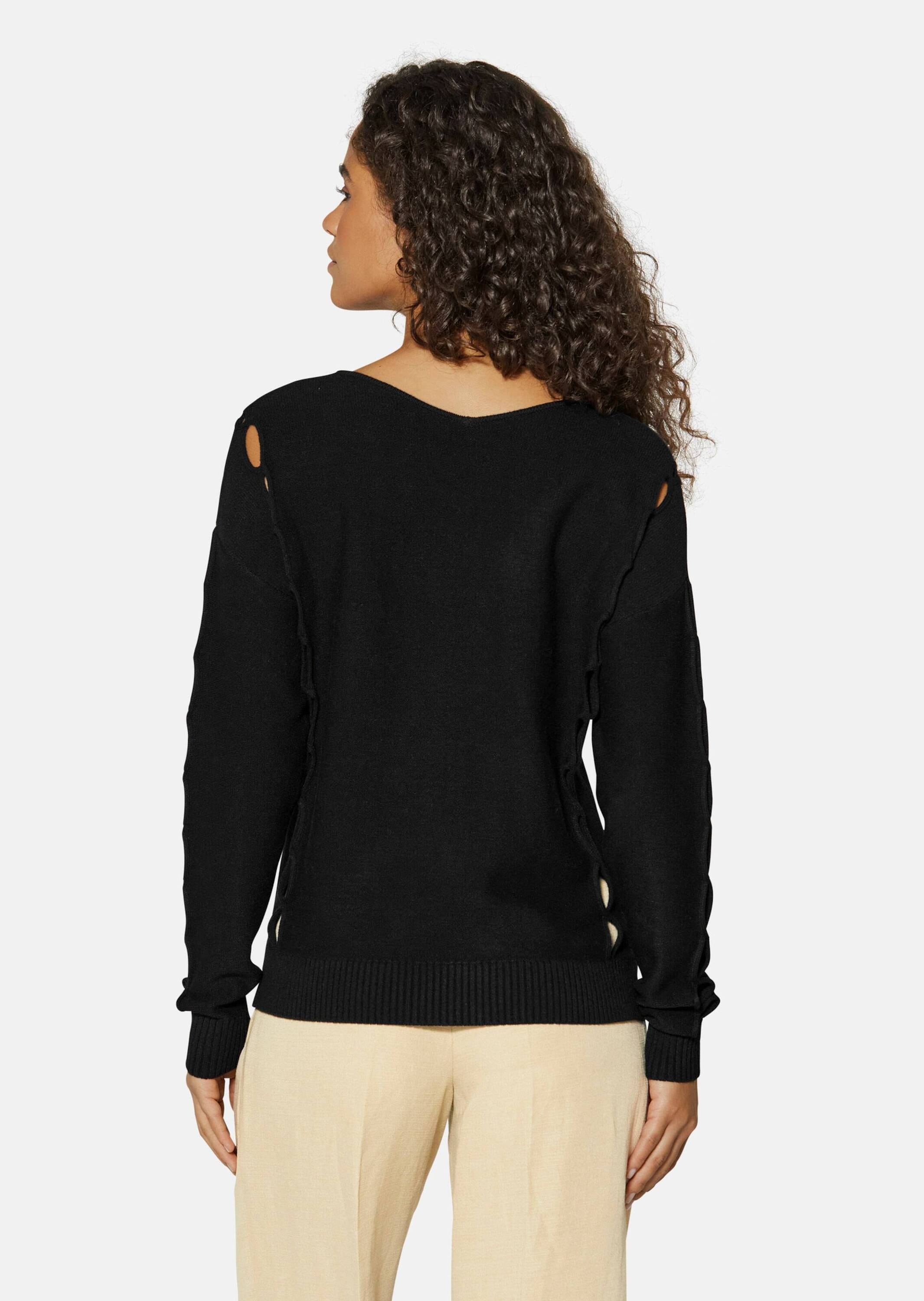 MADELEINE Longpullover »Pullover Strickpullover mit Cut-Outs und V-Ausschnitt«